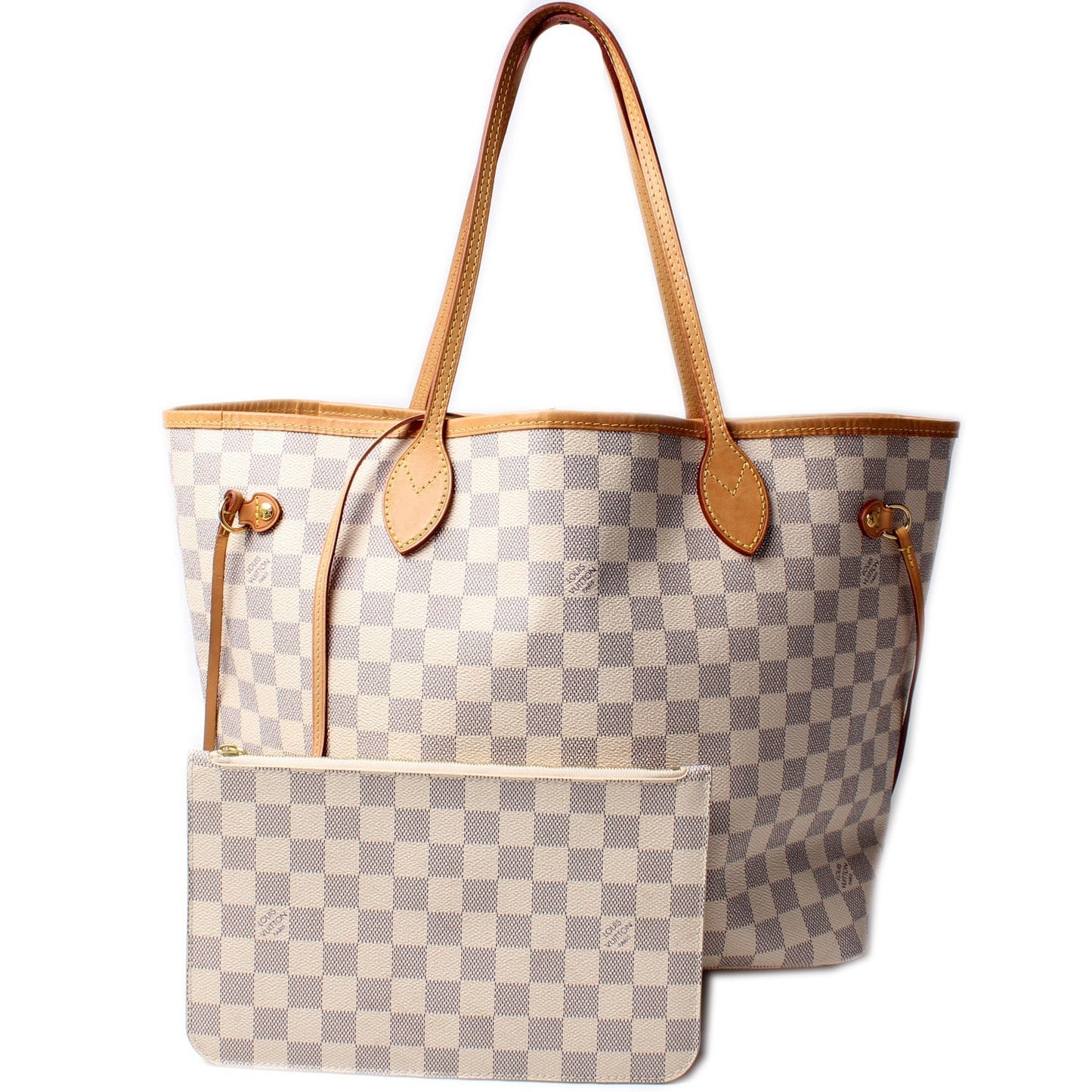 Louis Vuitton Neverfull MM W Pochette Azur Damier Tote Bag Azur 3