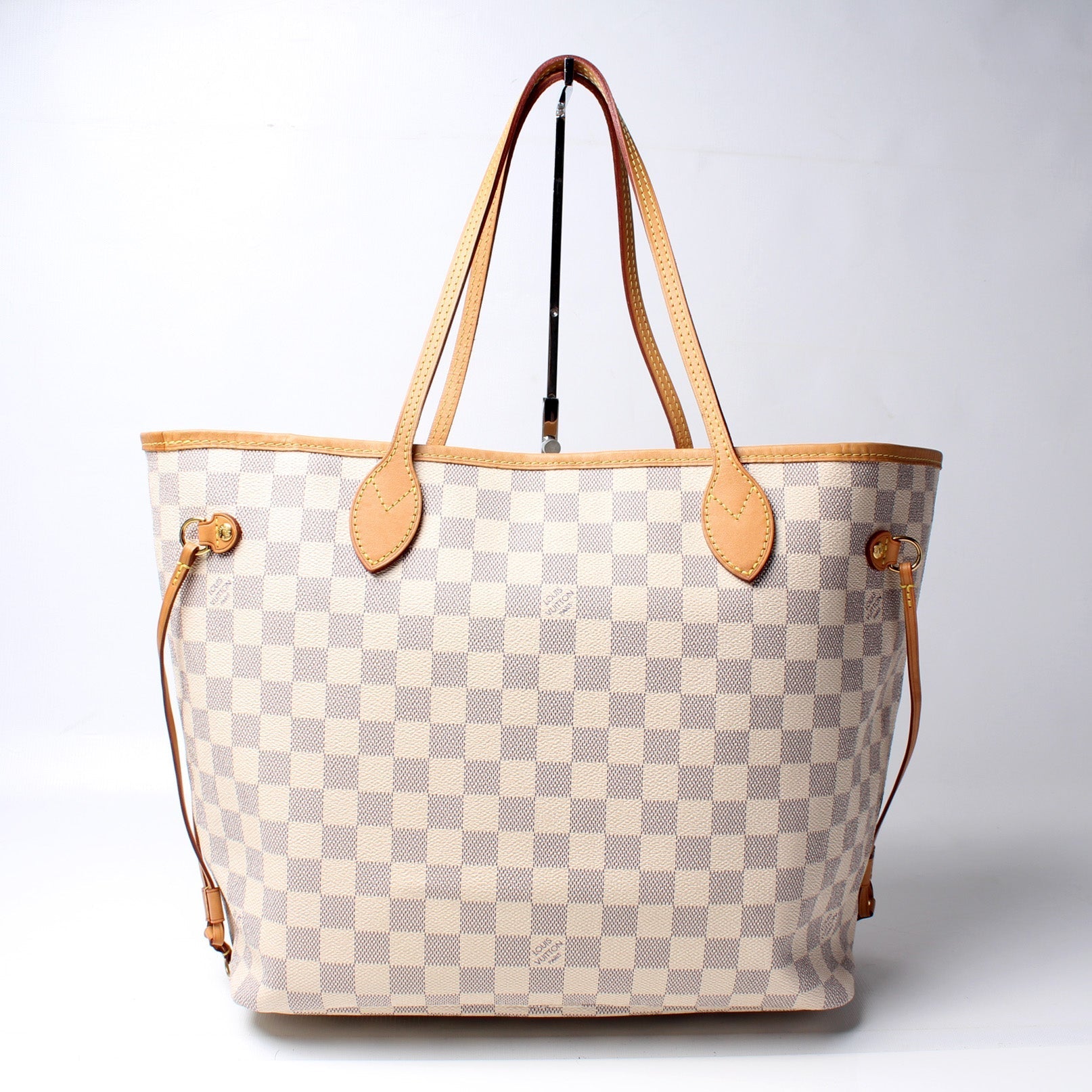 Louis Vuitton Neverfull MM W Pochette Azur Damier Tote Bag Azur 3