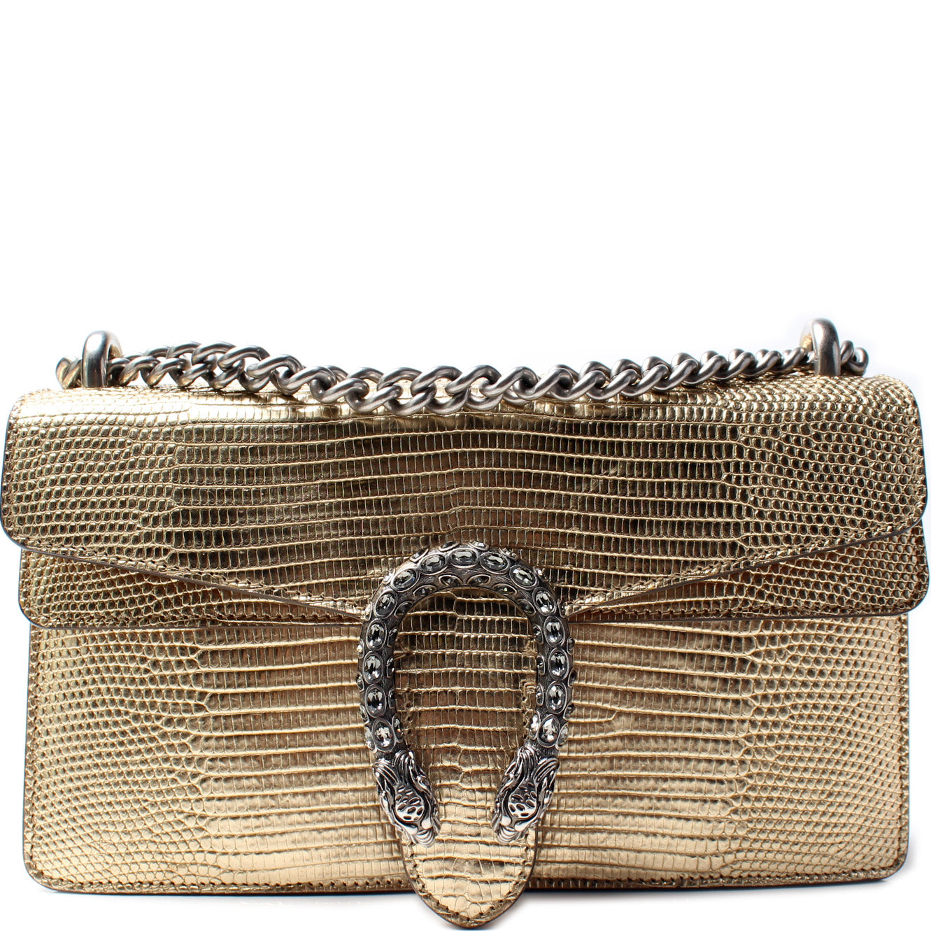 Gucci Dionysus Lizard Embossed Leather Travel Bag