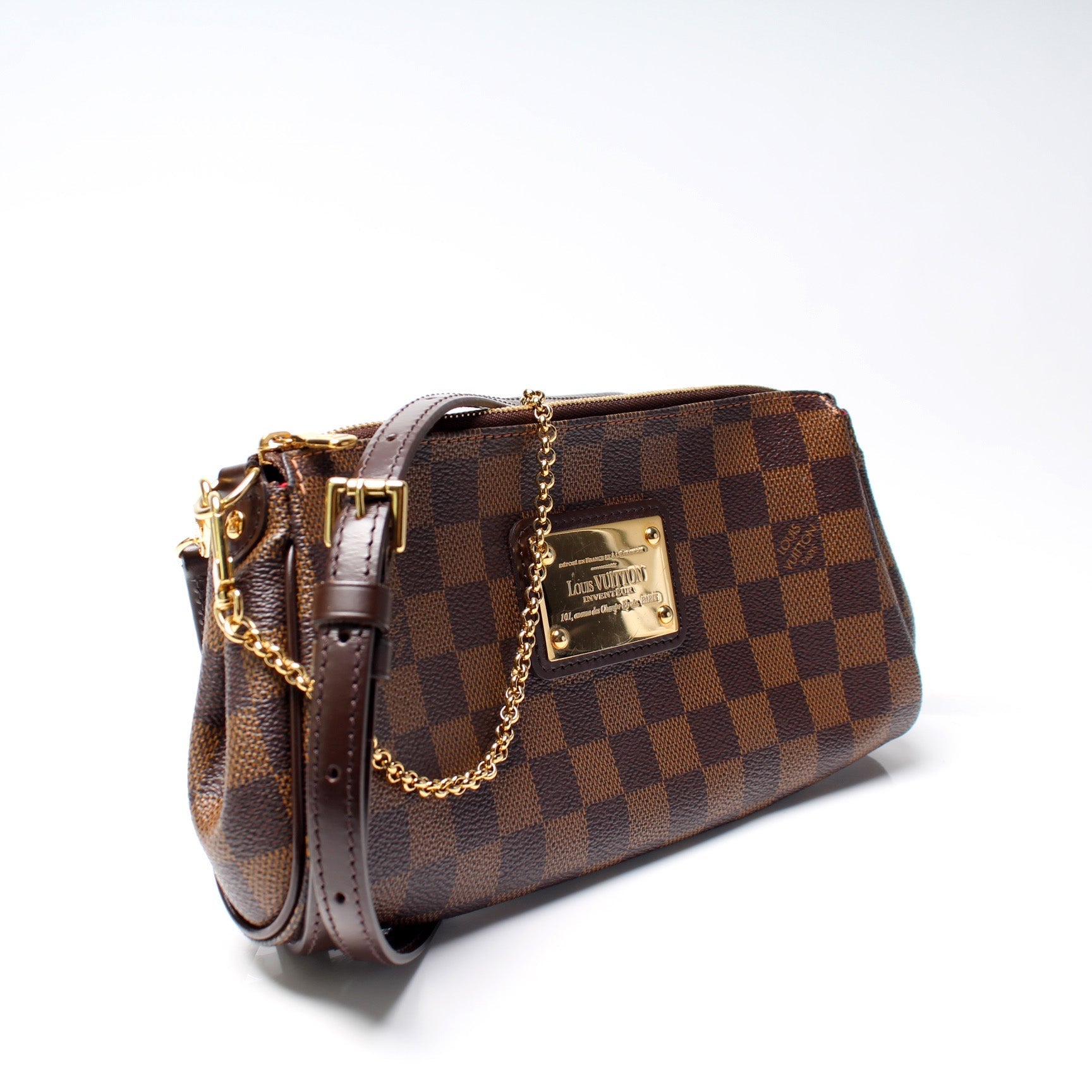 Louis Vuitton Eva Ebene Damier Clutch Bag Ebene 22