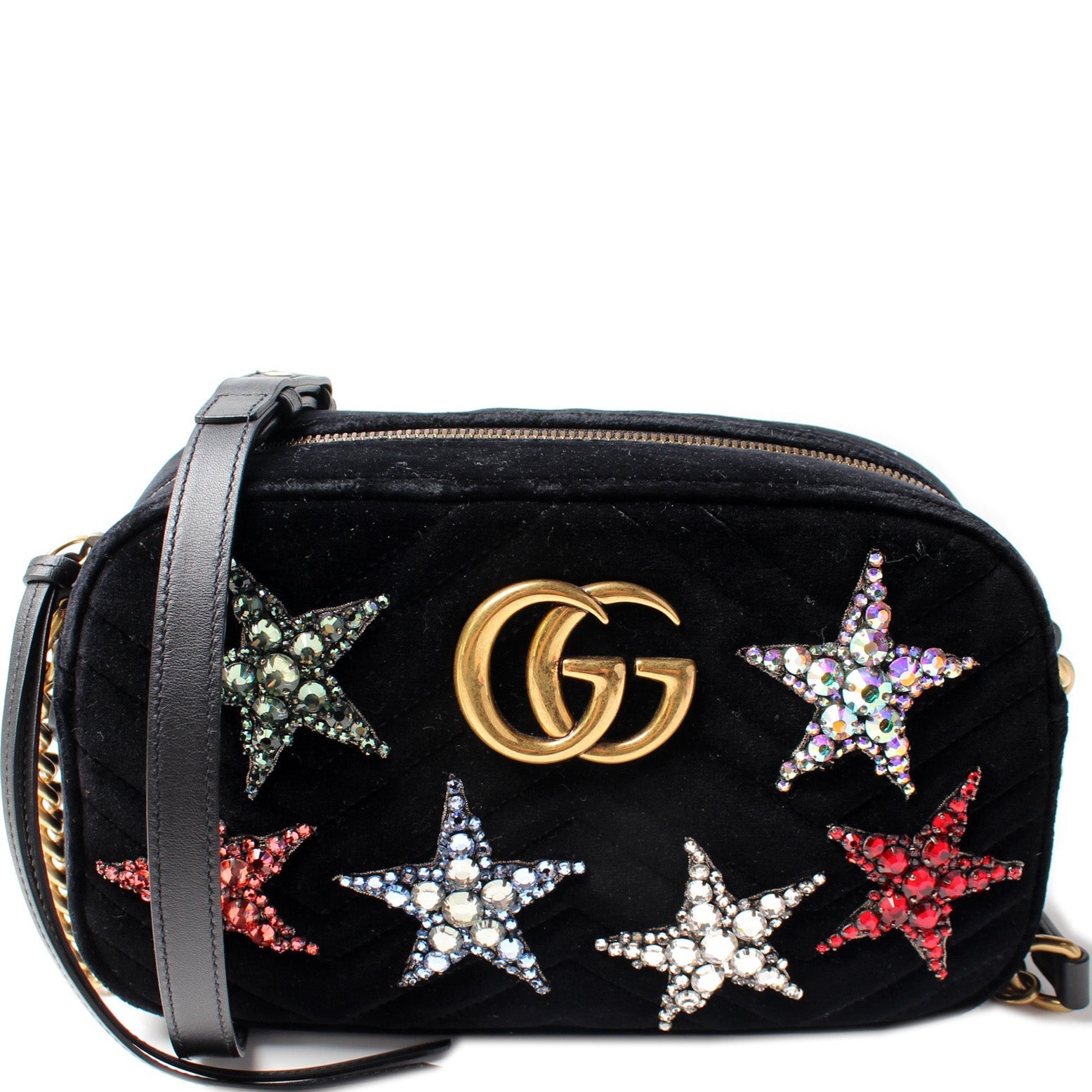 Gucci Marmont Camera Velvet Star Travel Bag