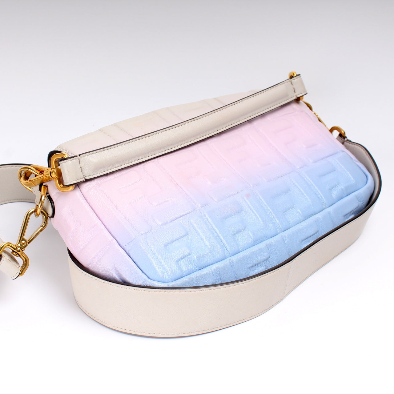 Fendi 8Br600Uette Ff Bag Lambskin Embossed Travel Bag