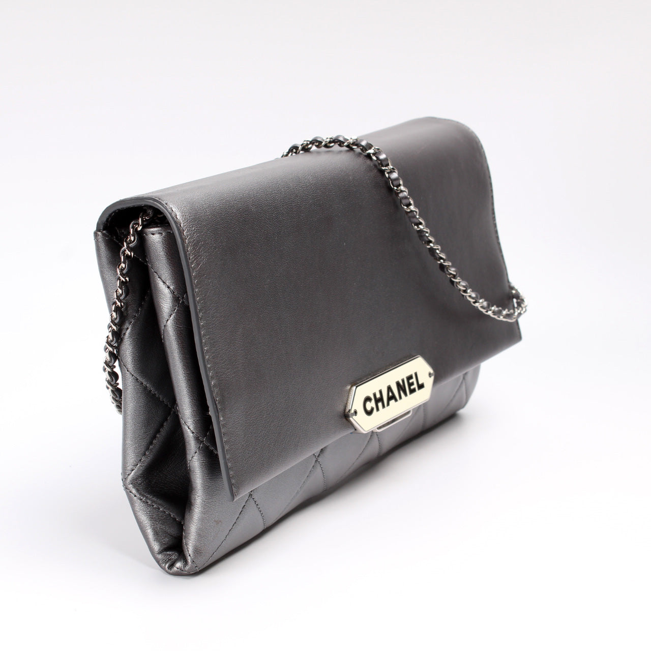 Chanel Retro Label Lambskin 23M Clutch Bag