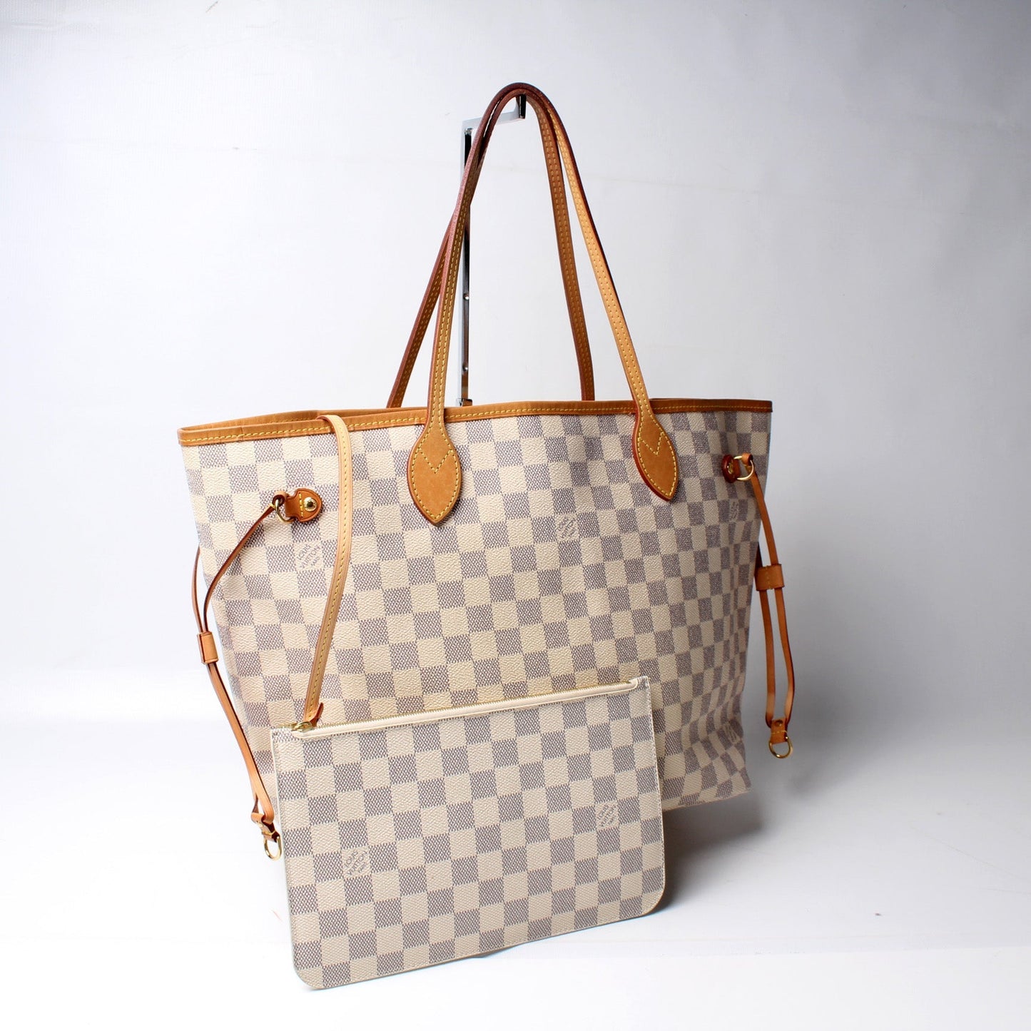Louis Vuitton Neverfull MM W Azur Damier Wallet Case Azur 5