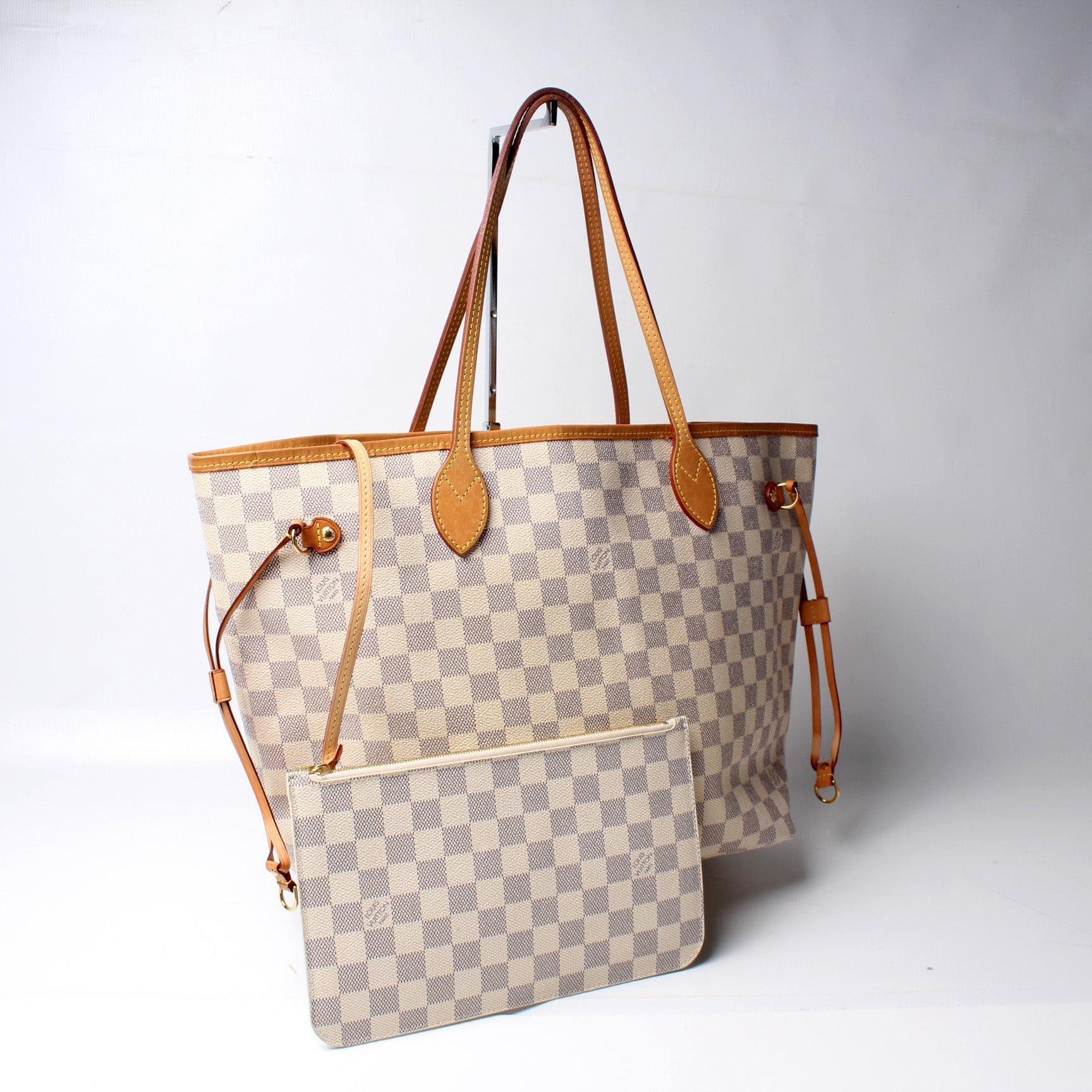Louis Vuitton Neverfull MM W Azur Damier Wallet Case Azur 5