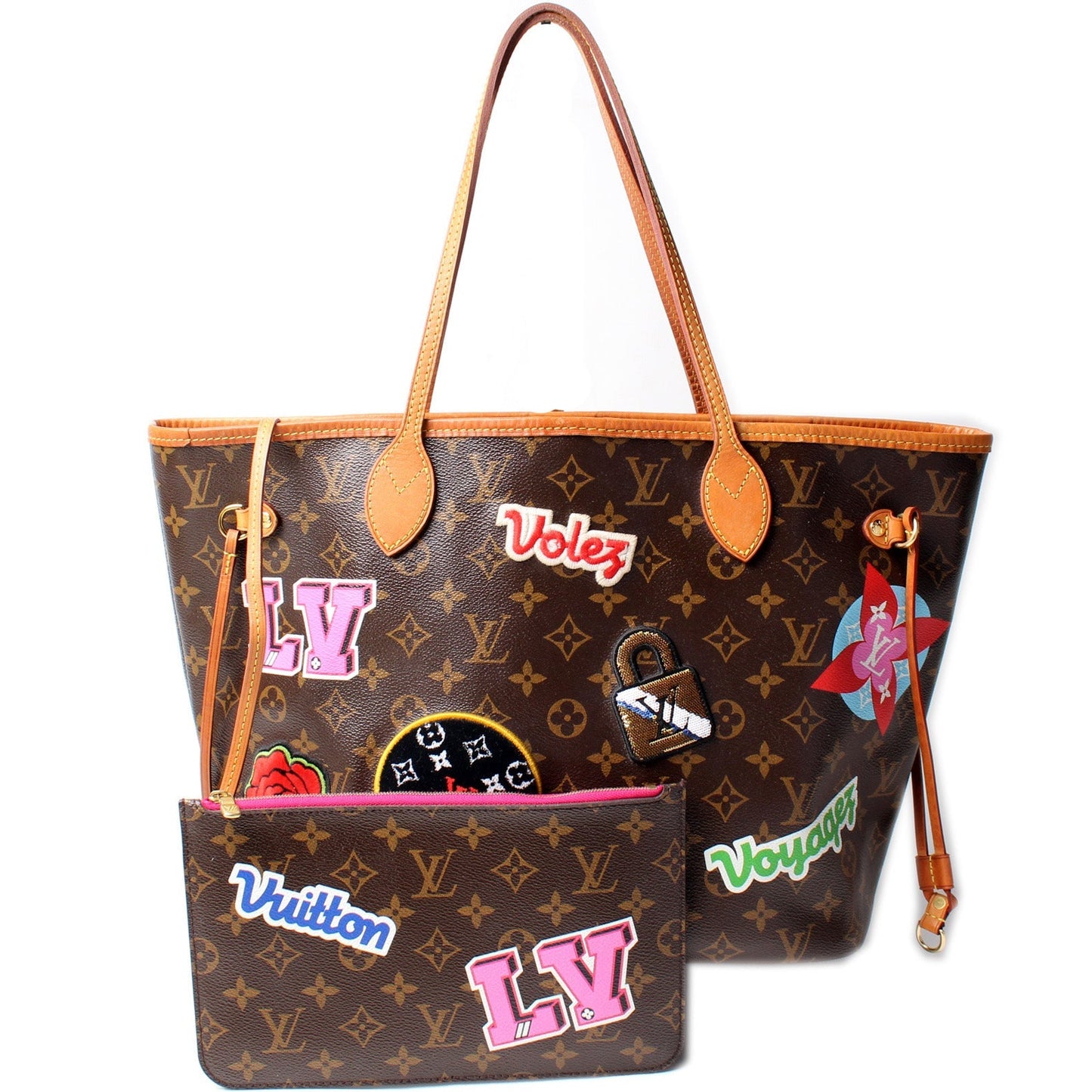 Louis Vuitton Neverfull MM Patches Wallet Case With Wallet