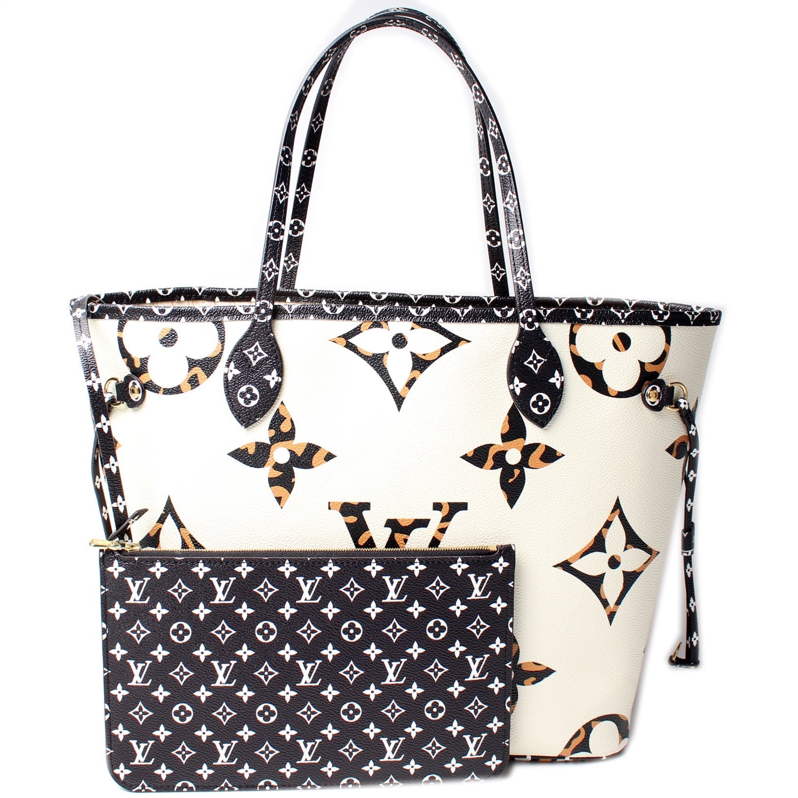 Louis Vuitton Neverfull MM W Pochette Giant Tote Bag