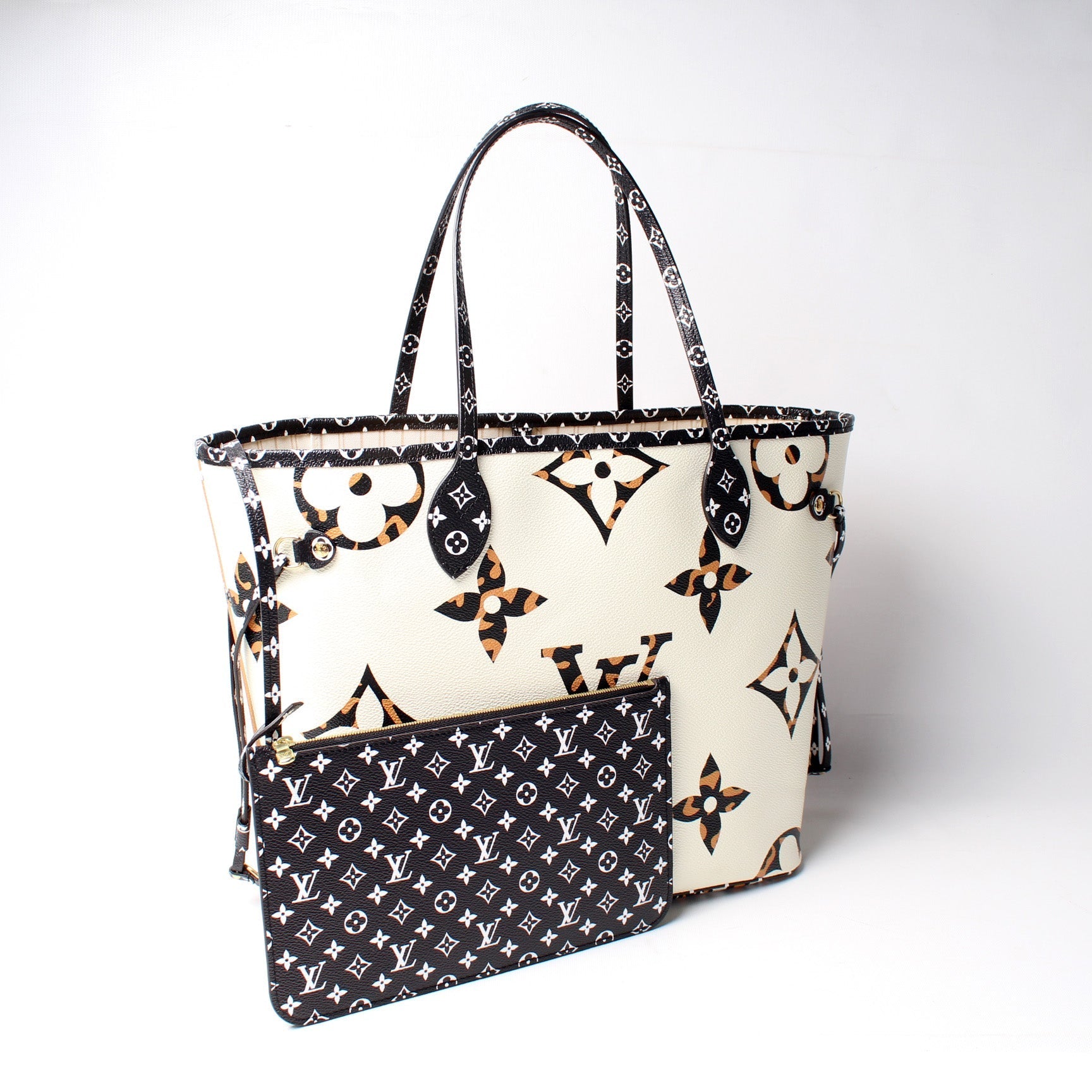 Louis Vuitton Neverfull MM W Pochette Giant Tote Bag