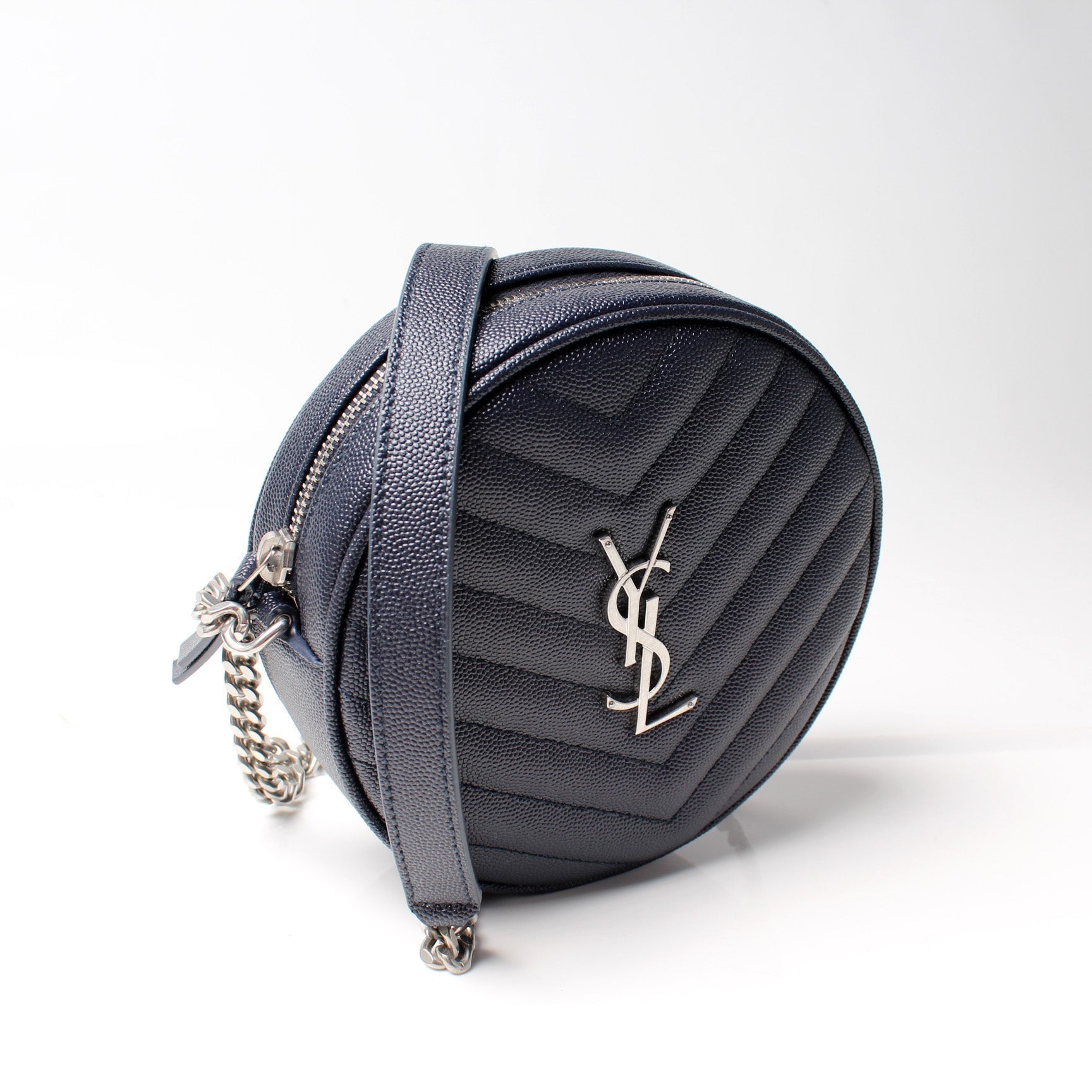 YSL Saint Laurent Saint Laurent Vinyle Round Camera Grain Bag Travel Bag