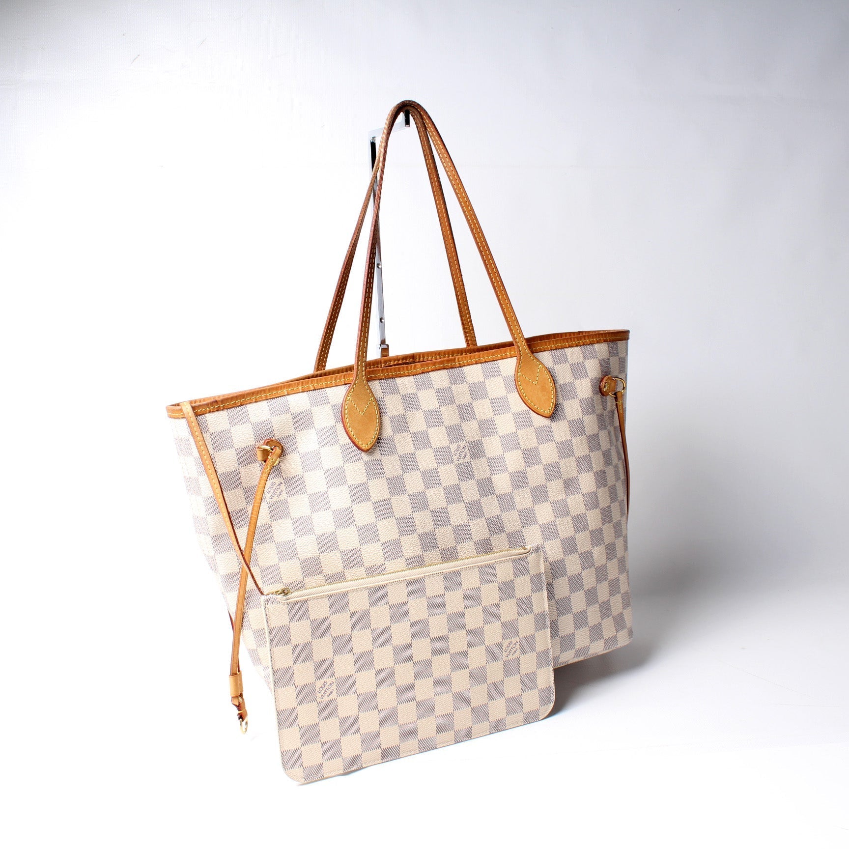 Louis Vuitton Neverfull MM W Azur Damier Wallet Case Azur 4