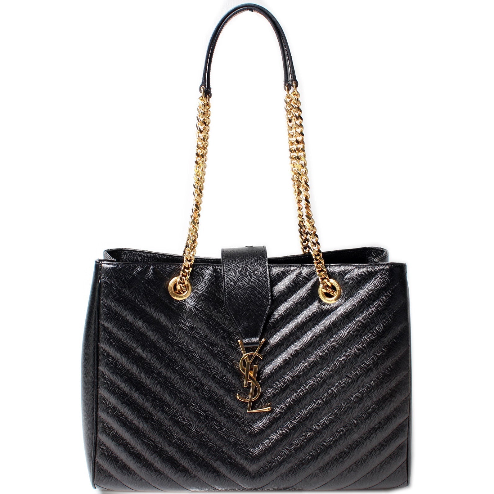 YSL Saint Laurent Grain De Poudre Shopping Tote Bag