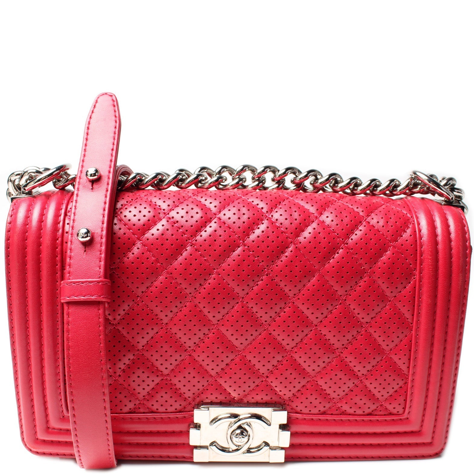 Chanel Boy Flap Old Perforated Calfskin 19M Handbag