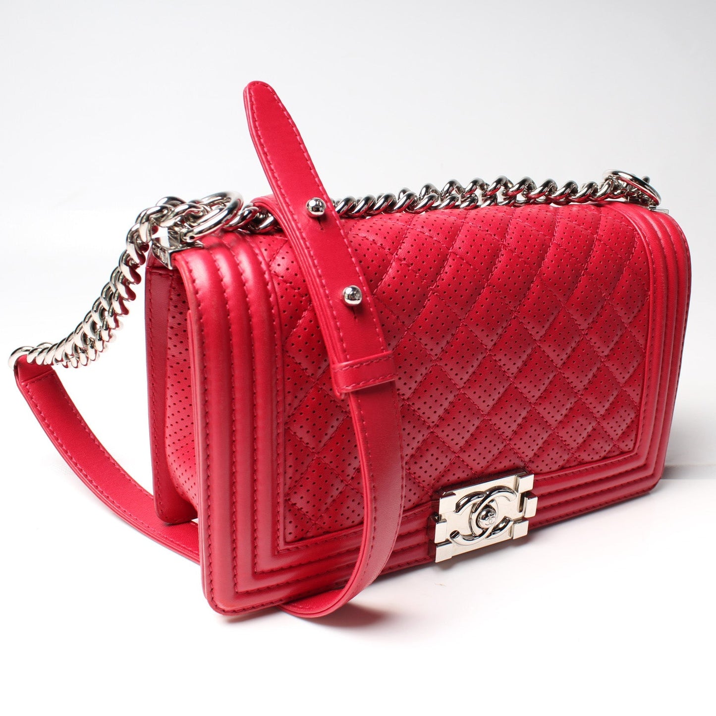 Chanel Boy Flap Old Perforated Calfskin 19M Handbag
