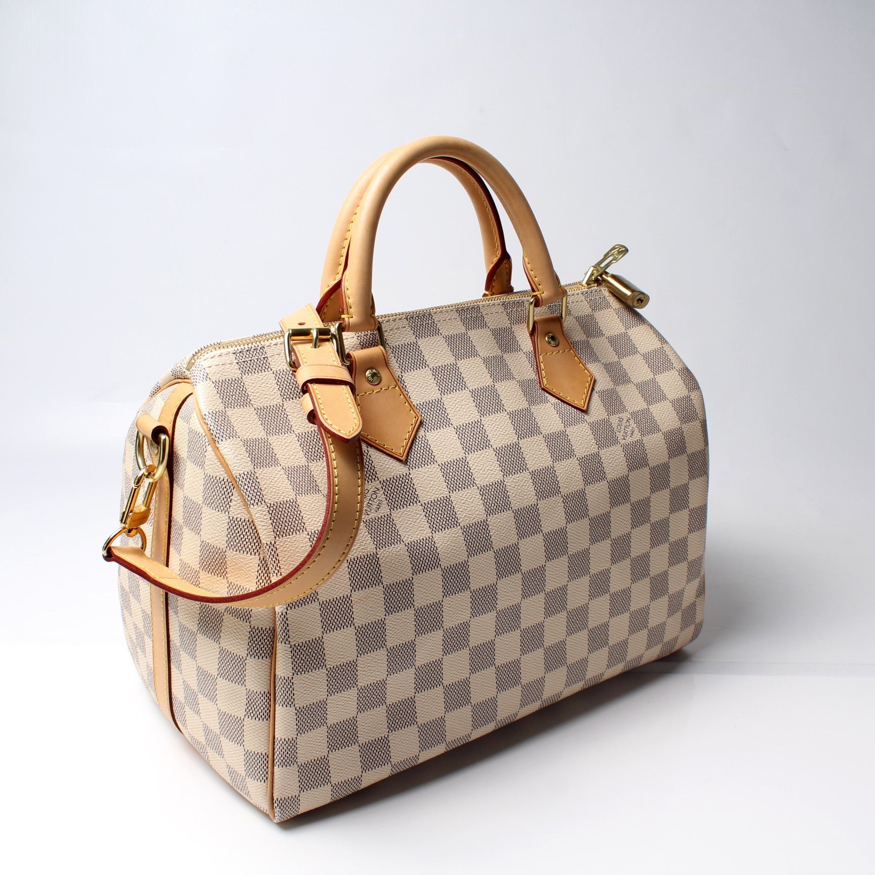 Louis Vuitton Speedy 30 Bandouliere Azur Damier Handbag Azur 11