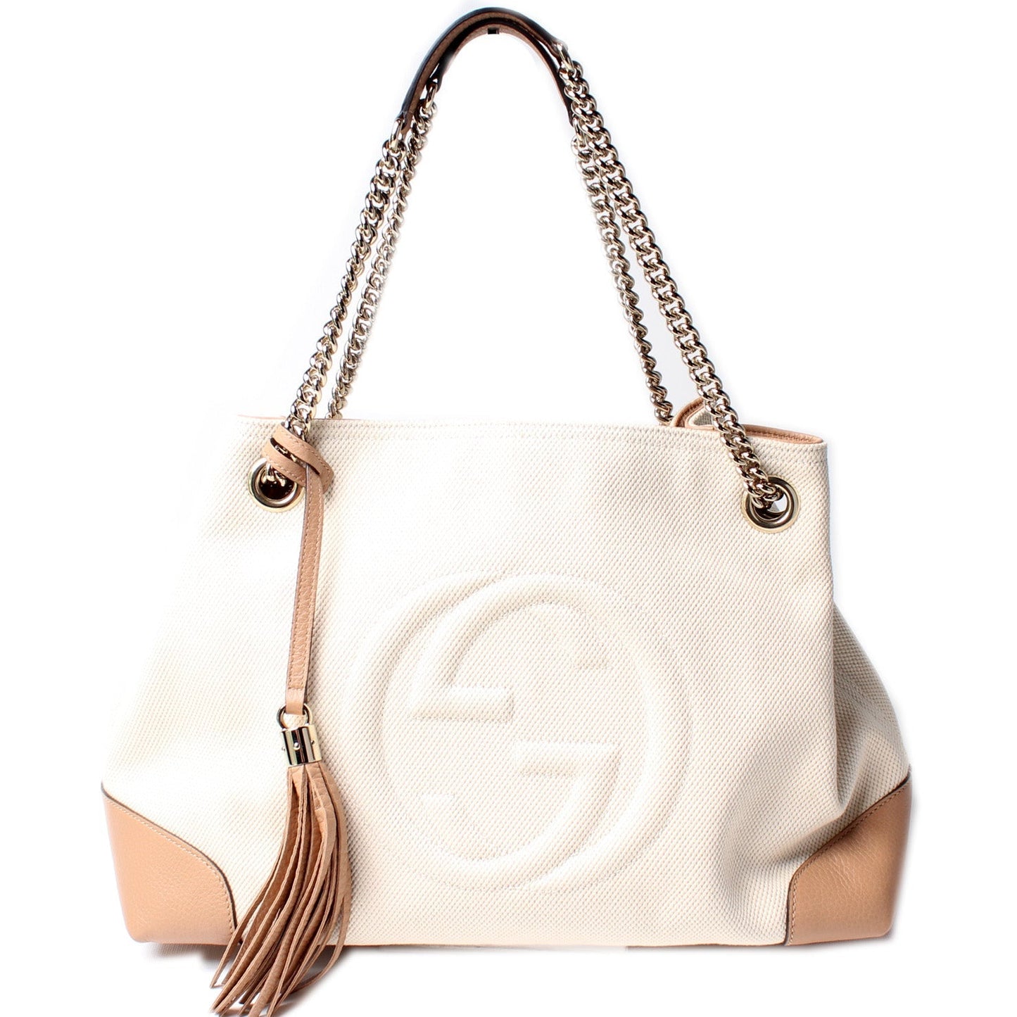 Gucci Linen Canvas Medium Shoulder Bag
