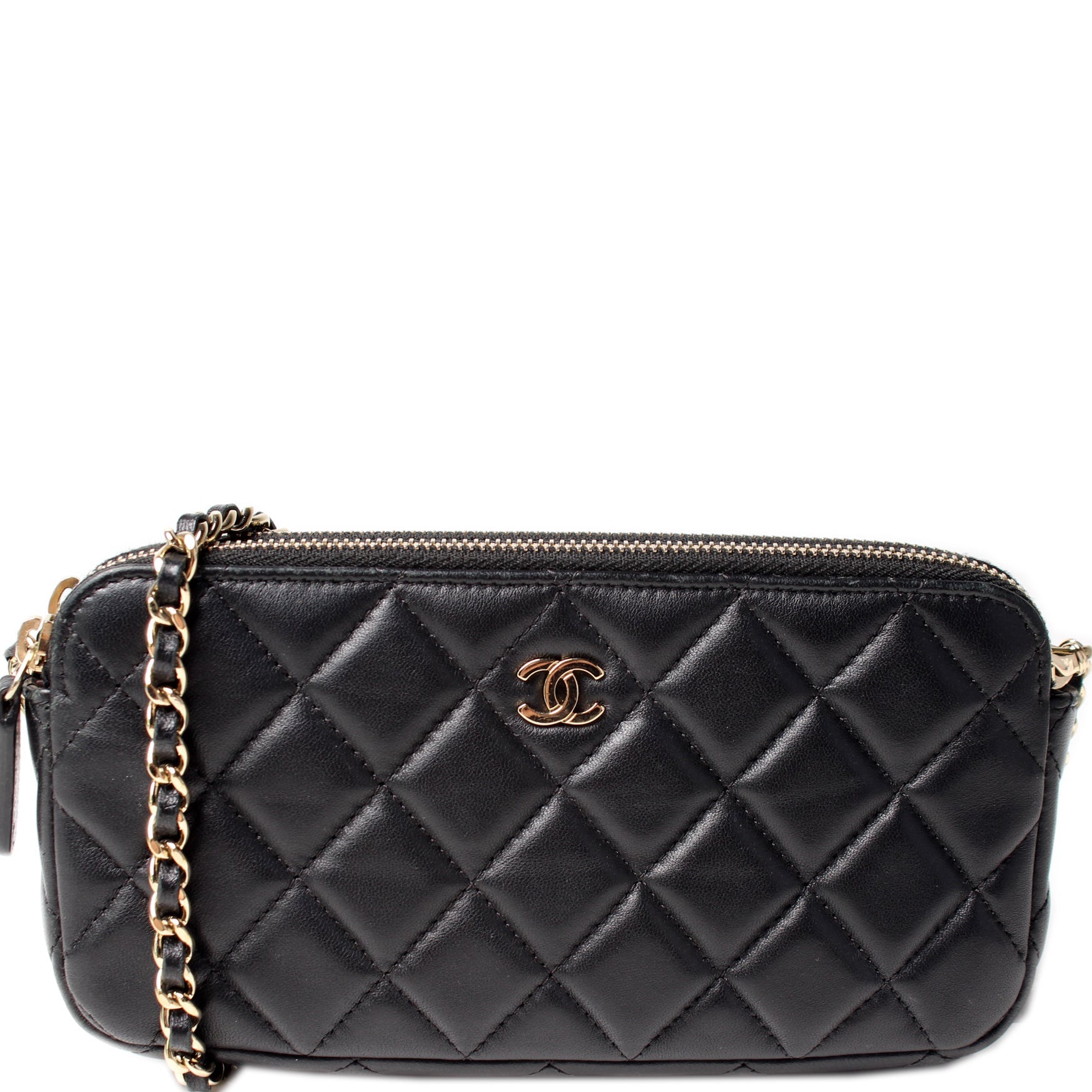 Chanel WOC CC Double Zip Clutch Bag Zip 2