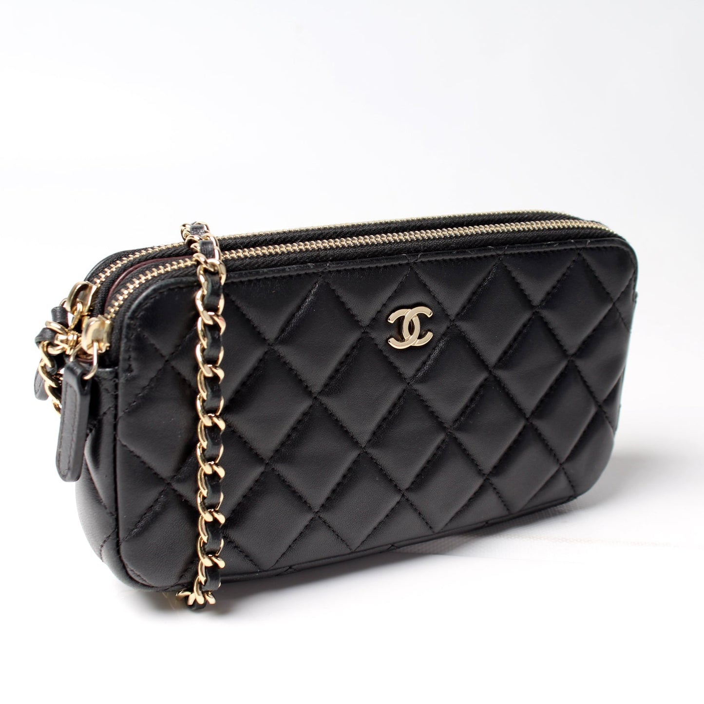 Chanel WOC CC Double Zip Clutch Bag Zip 2