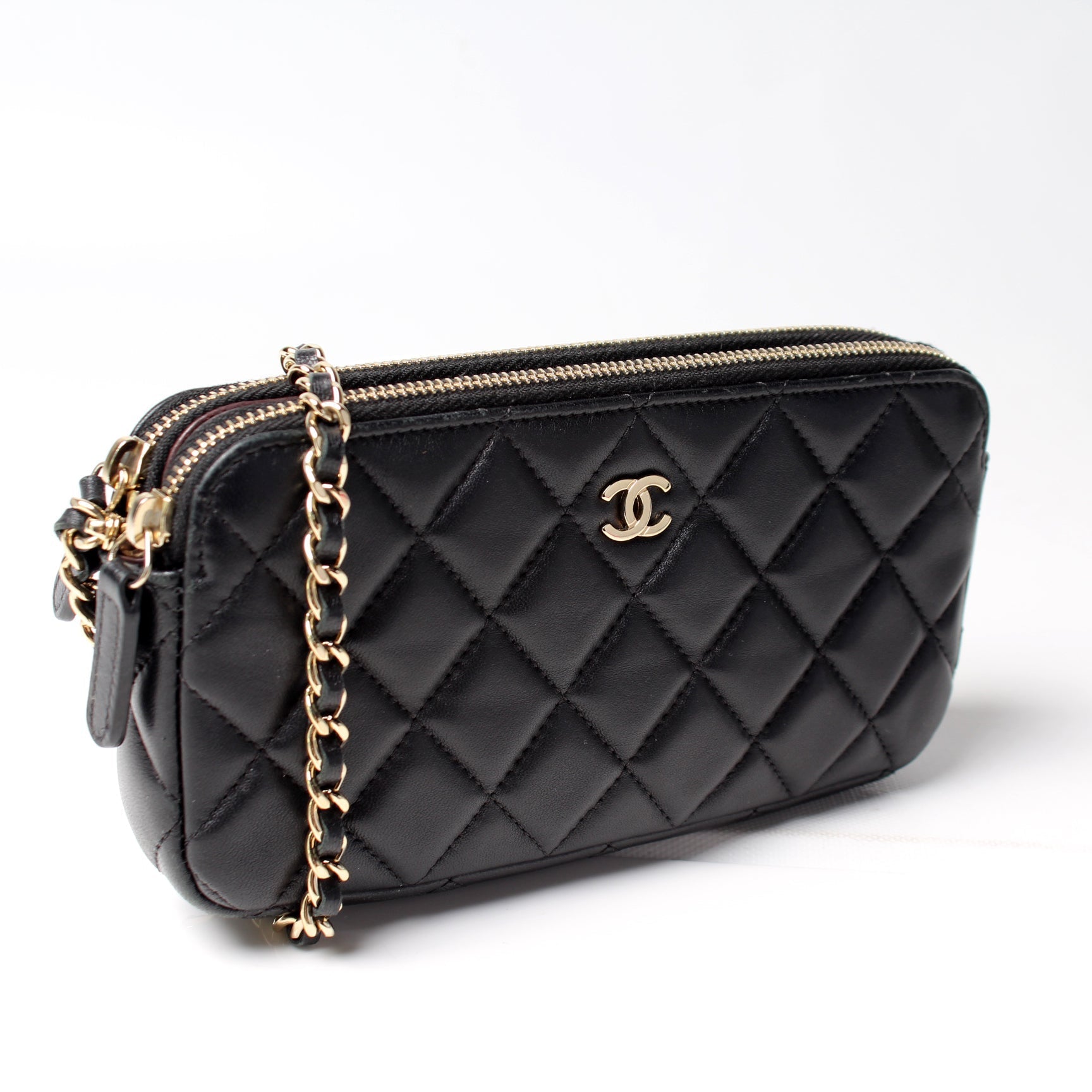 Chanel WOC CC Double Zip Clutch Bag Zip 2