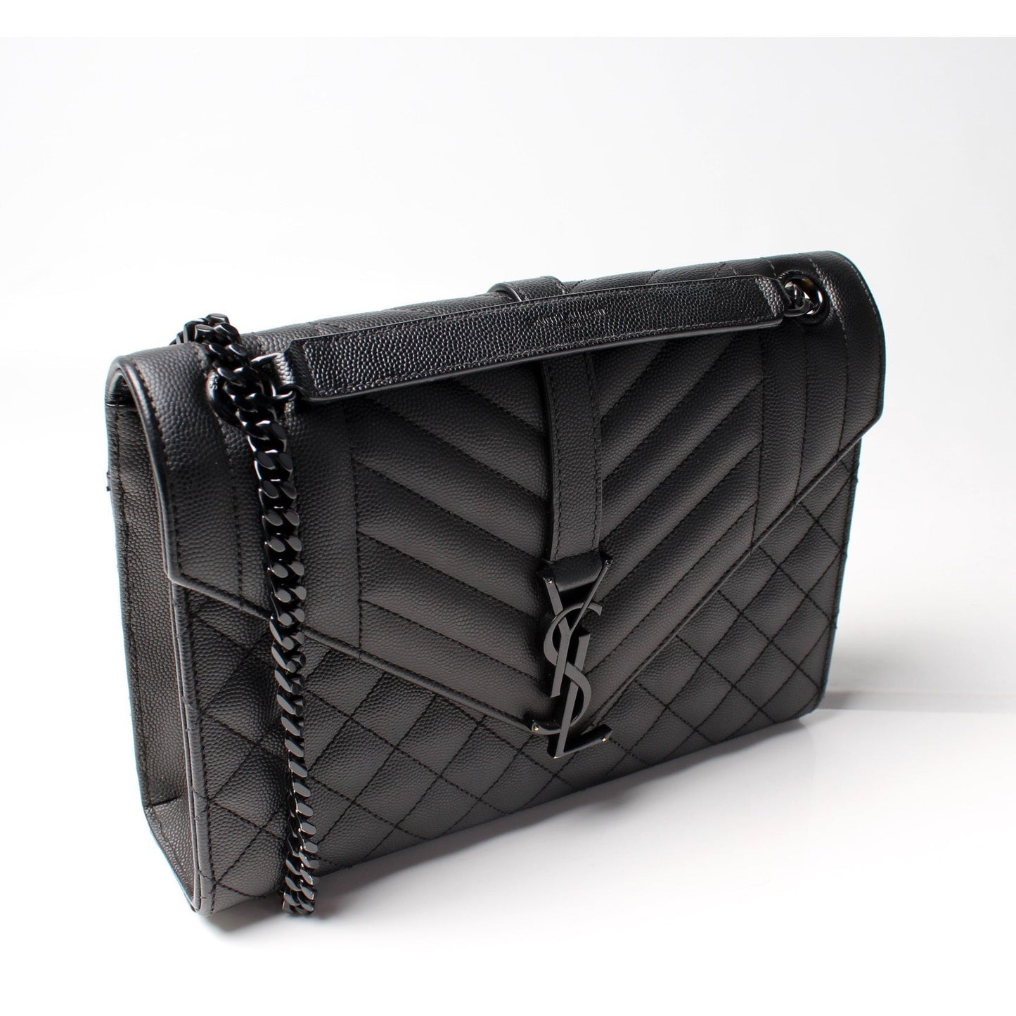 YSL Saint Laurent Grain De Triquilt Satchel Bag Monogram Medium Triquilt Medium Satchel