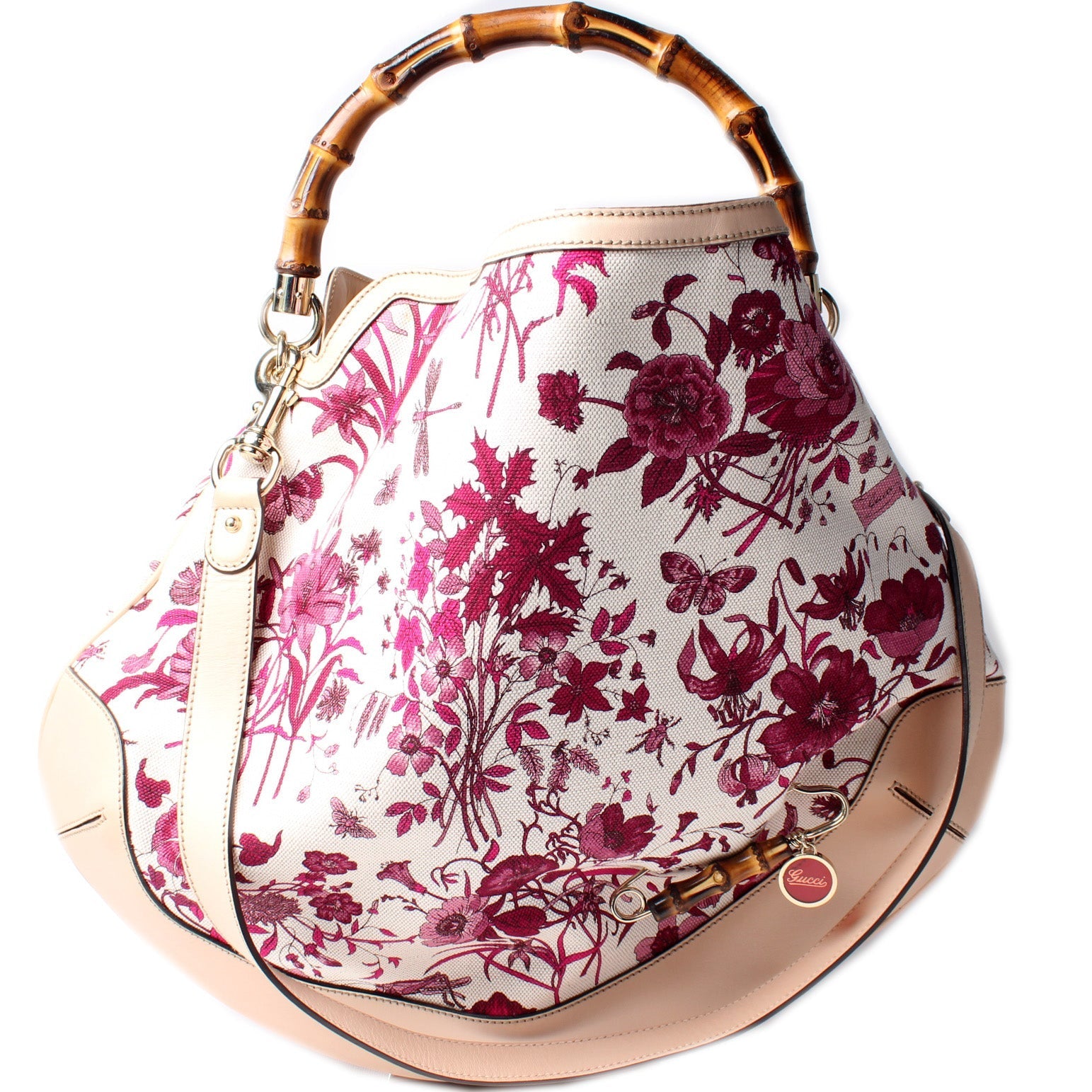 Gucci Peggy Flora Bamboo Shoulder Bag