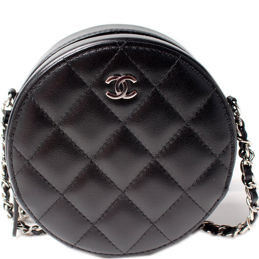 Chanel Round Lambskin 30M Clutch Bag
