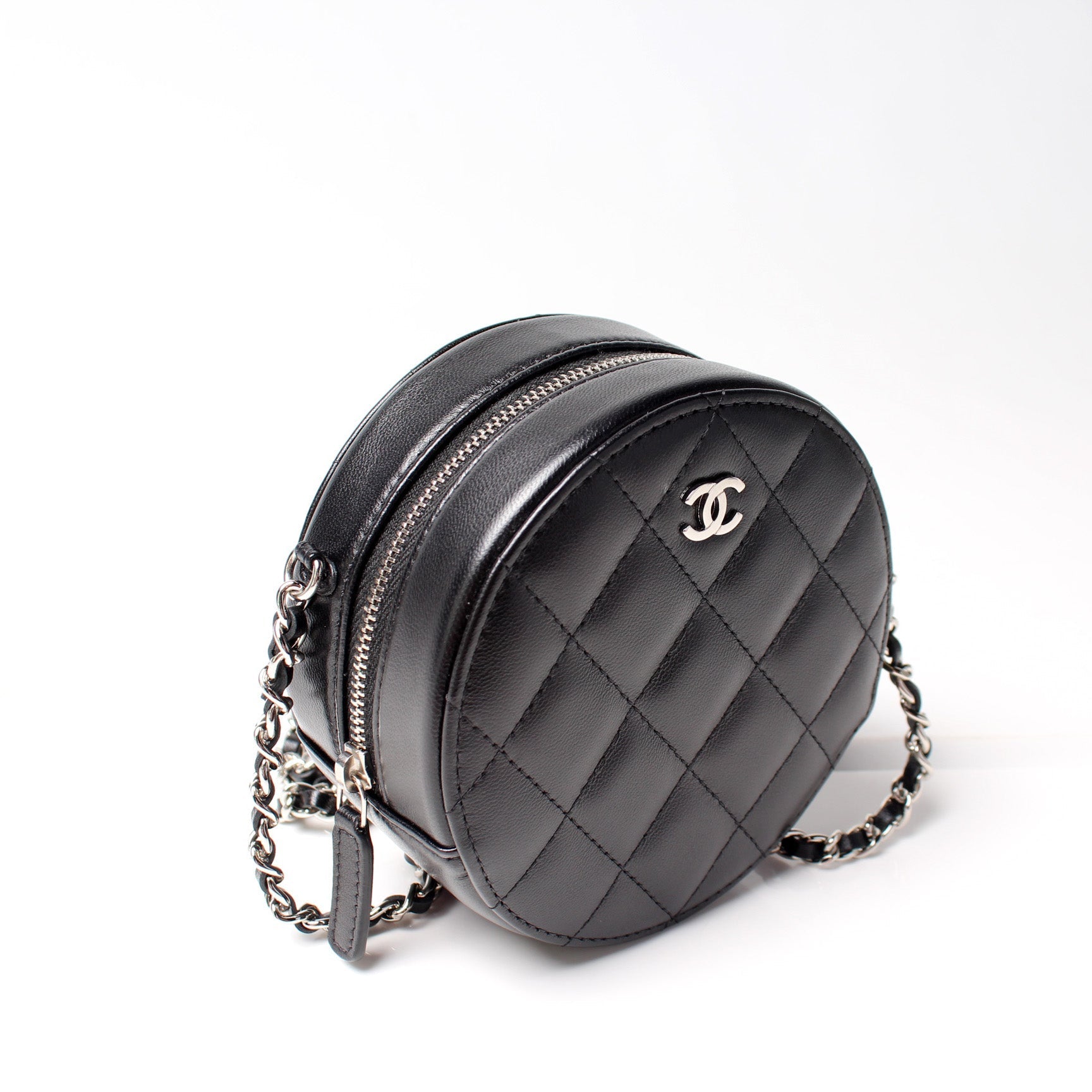 Chanel Round Lambskin 30M Clutch Bag