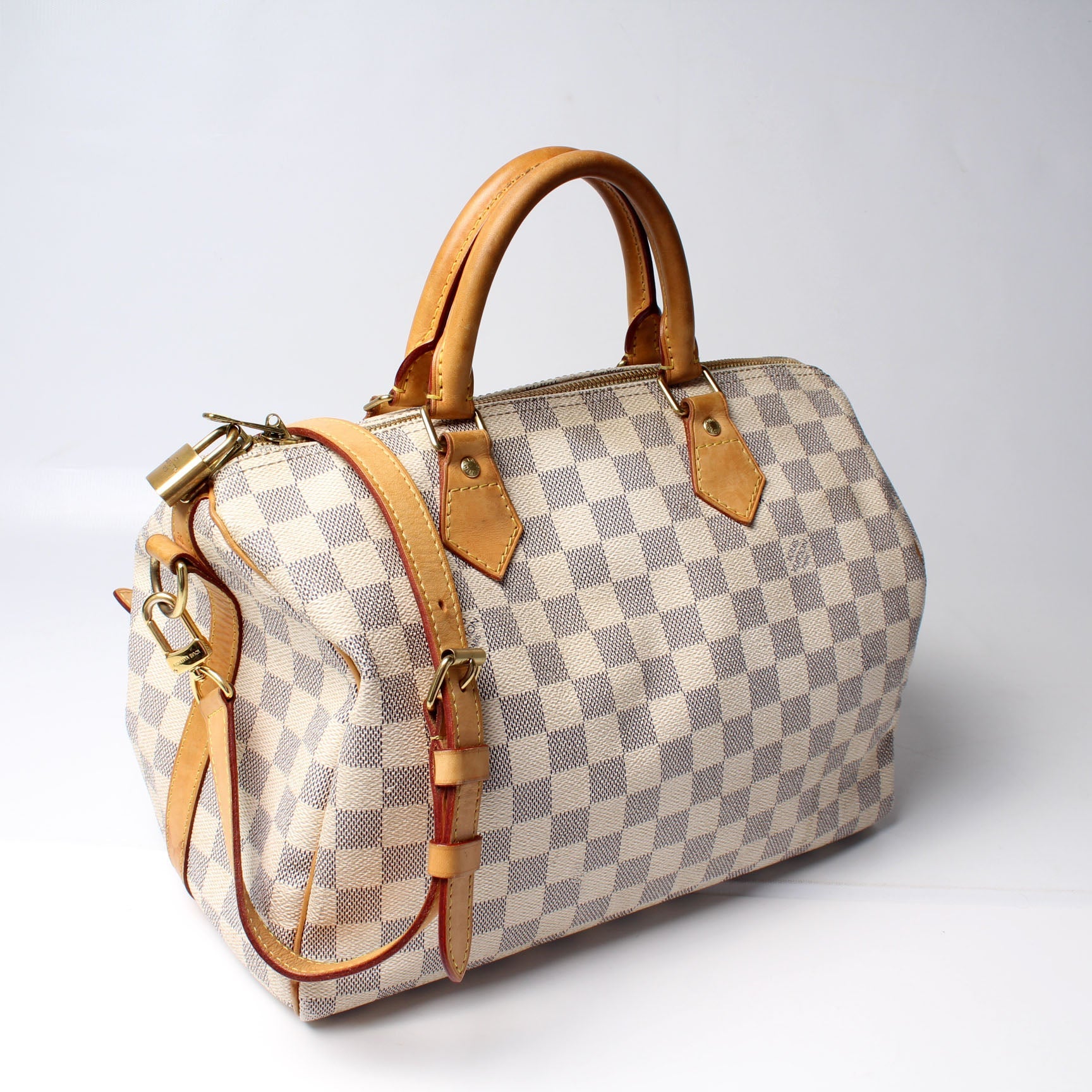 Louis Vuitton Speedy 30 Bandouliere Azur Damier Handbag Azur 13