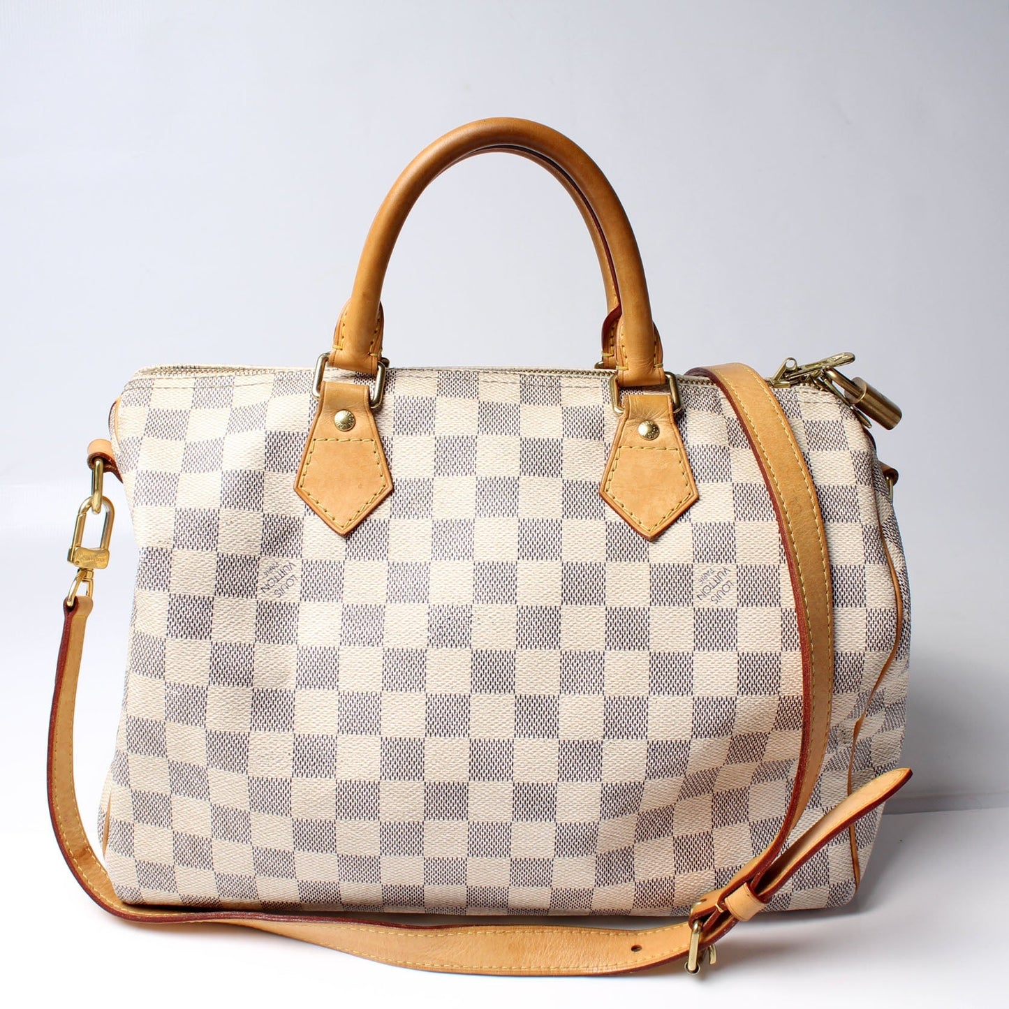 Louis Vuitton Speedy 30 Bandouliere Azur Damier Handbag Azur 13