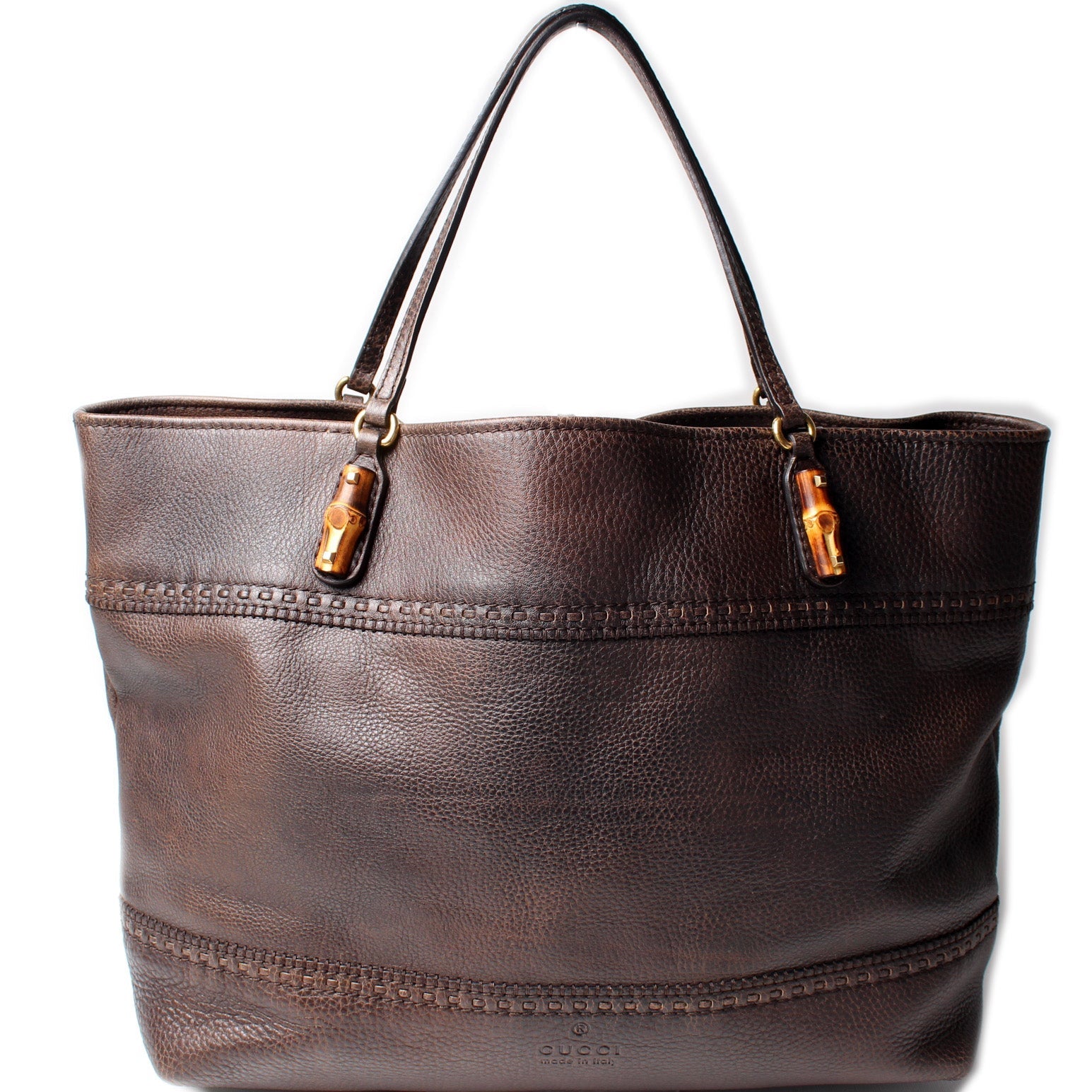 Gucci Bamboo Leather Tote Bag