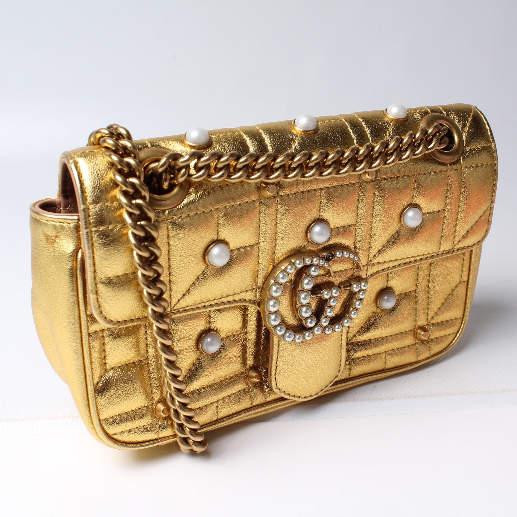 Gucci Marmont Mini Flap Shoulder Bag Flap 13