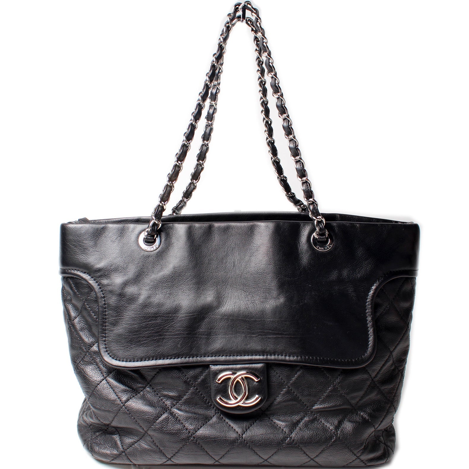Chanel CC Flap Pocket Shopper Caviar 13M Tote Bag