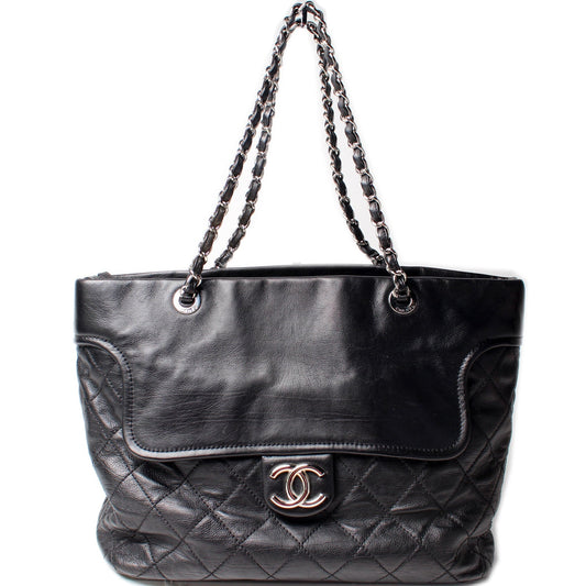 Chanel CC Flap Pocket Shopper Caviar 13M Tote Bag