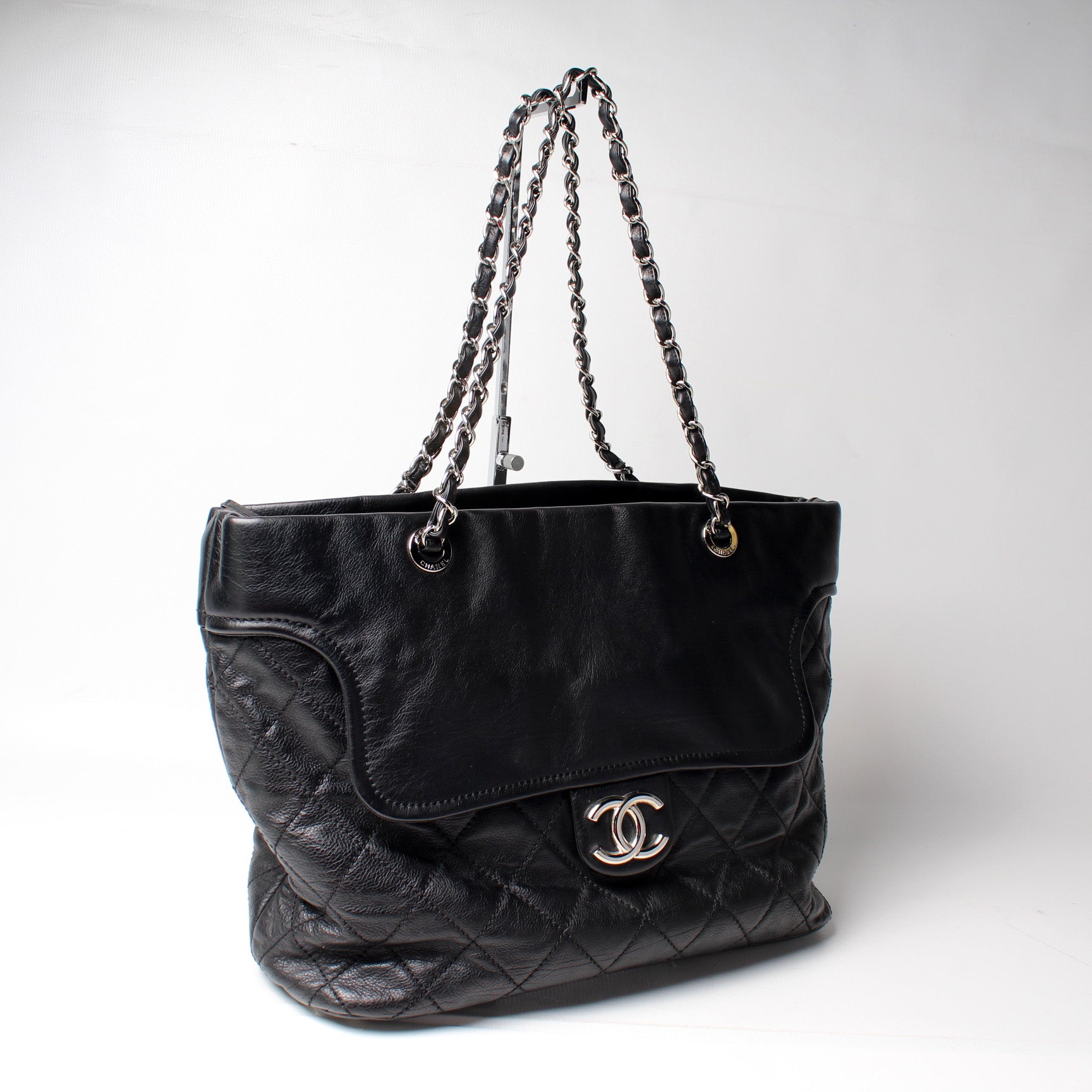 Chanel CC Flap Pocket Shopper Caviar 13M Tote Bag