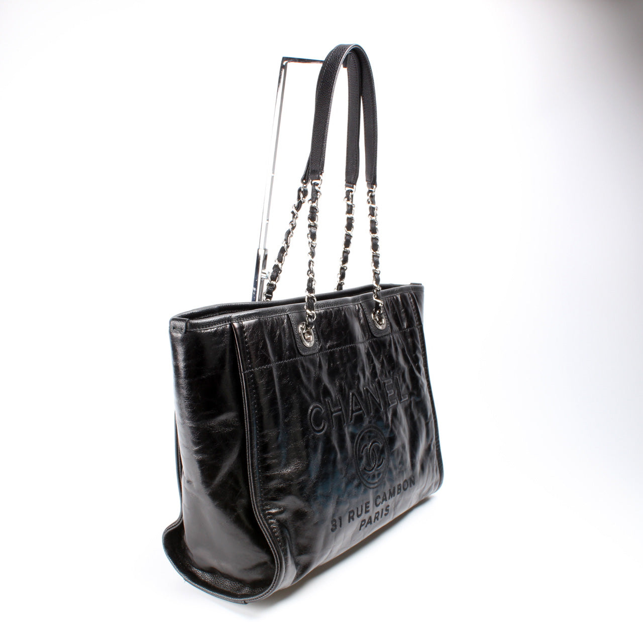 Chanel Deauville Glazed Calf Small Handbag