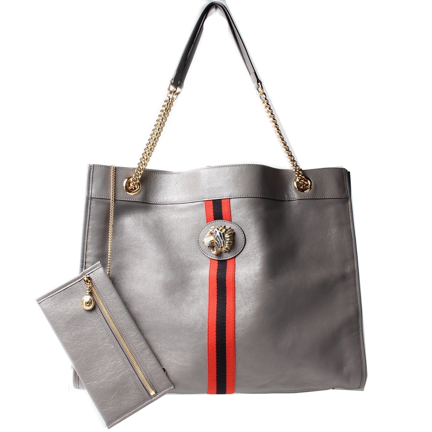 Gucci Rajah Tote Bag Leather Leather 1