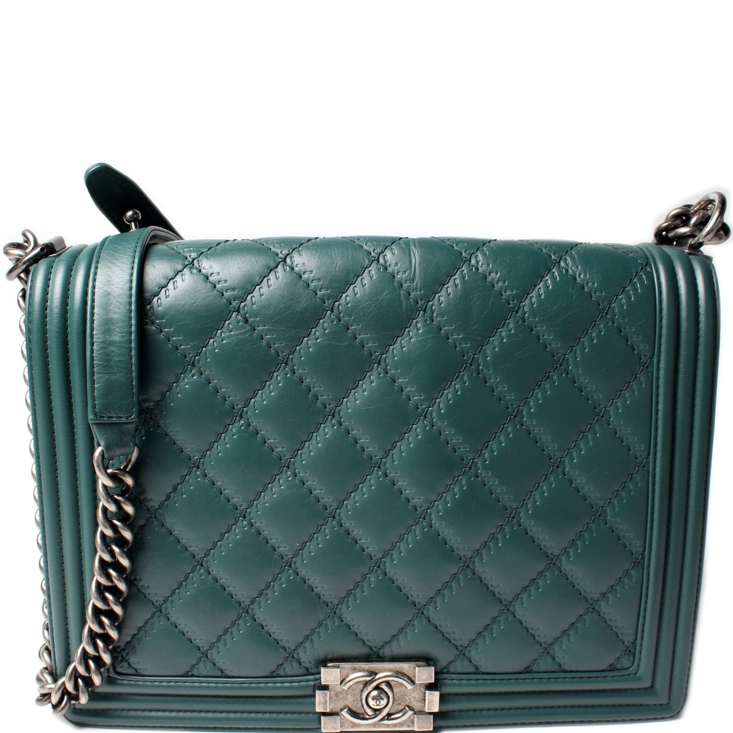 Chanel Boy Flap Calfkin Embellished Stitch 18M Handbag