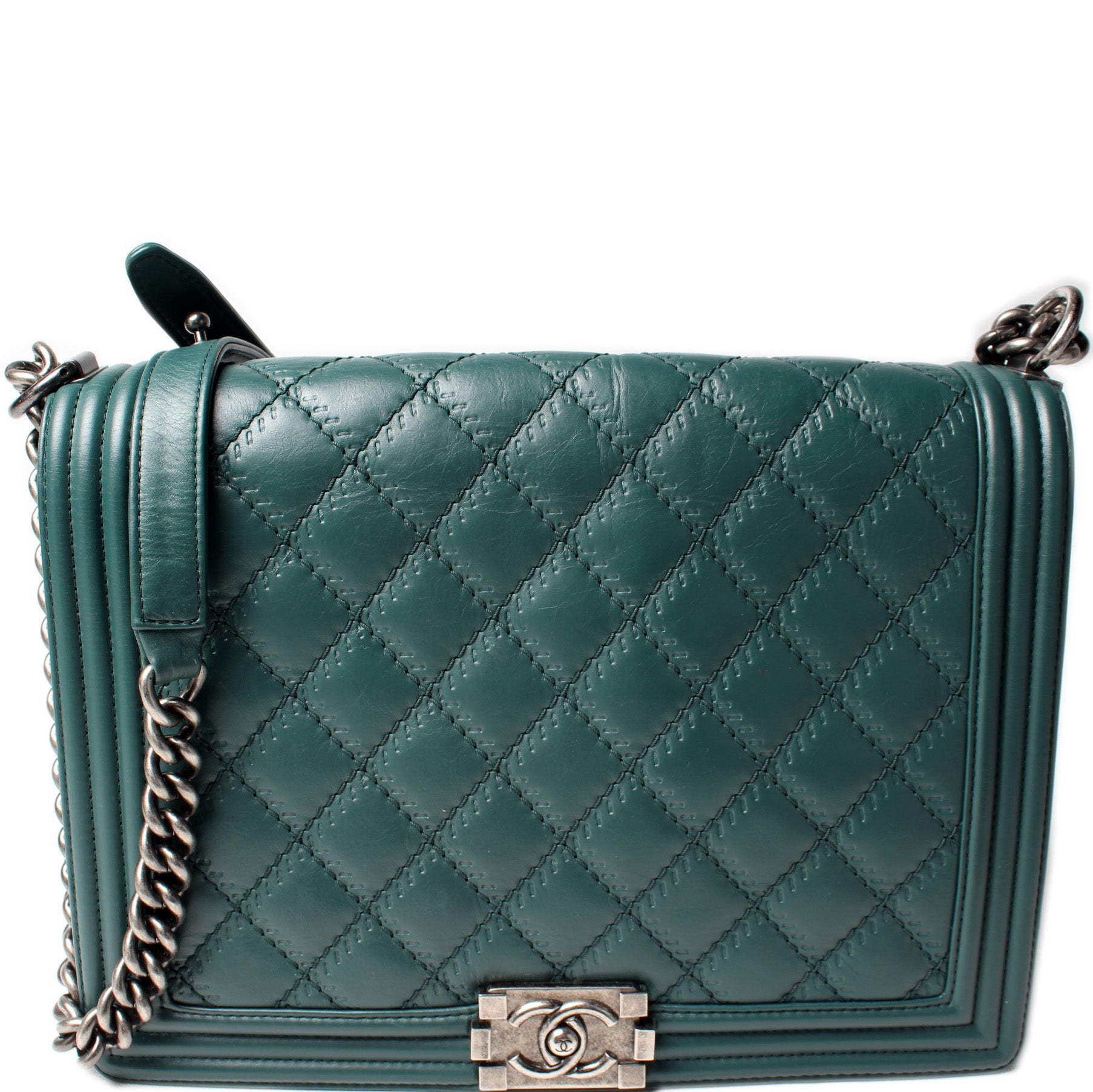 Chanel Boy Flap Calfkin Embellished Stitch 18M Handbag