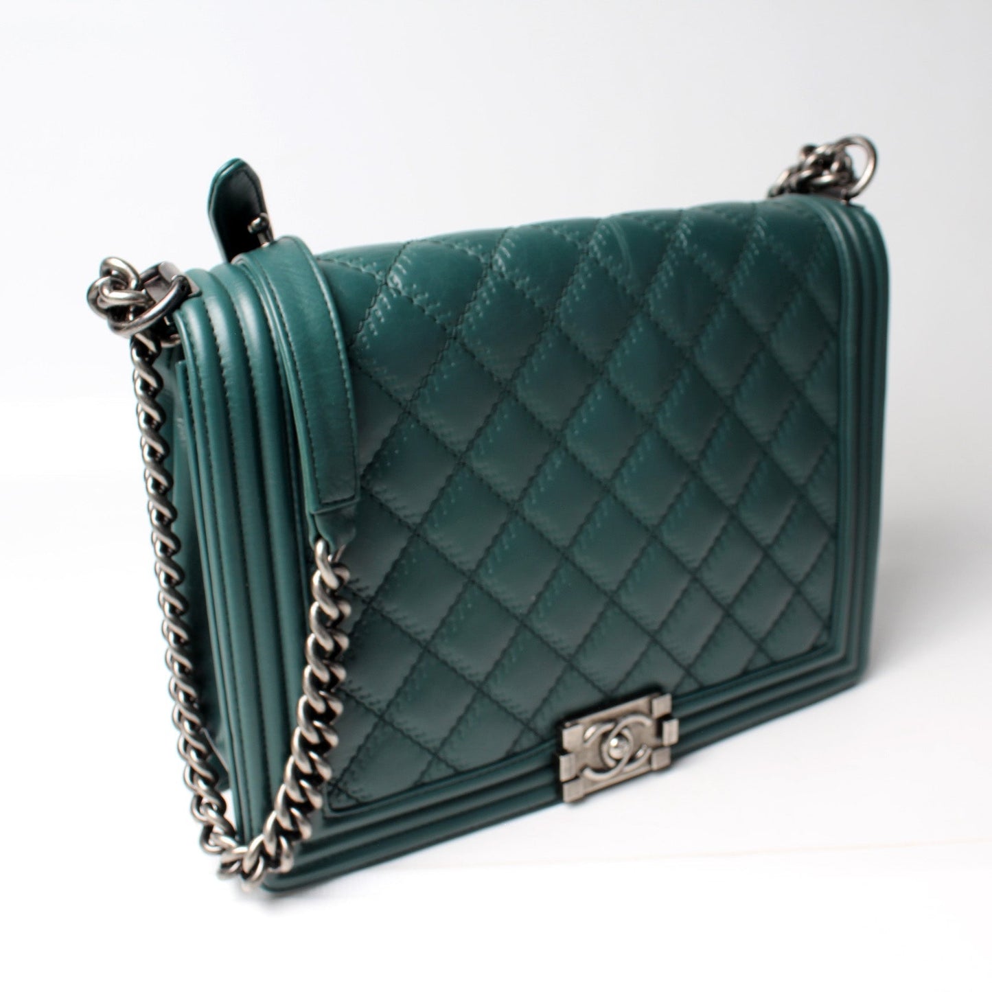 Chanel Boy Flap Calfkin Embellished Stitch 18M Handbag