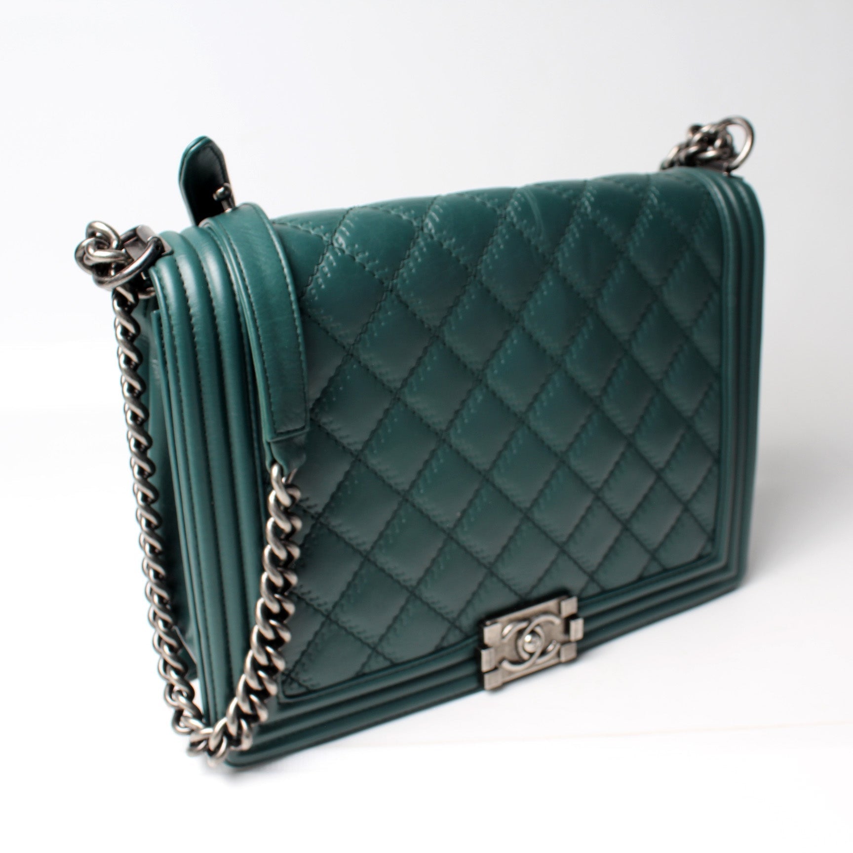 Chanel Boy Flap Calfkin Embellished Stitch 18M Handbag