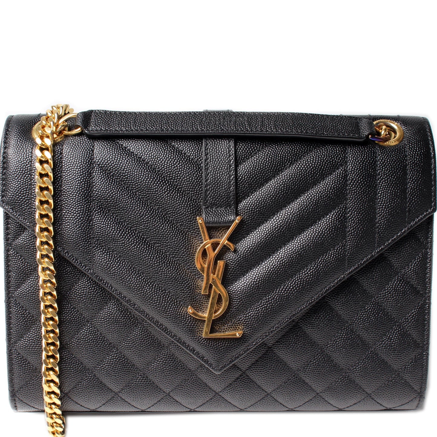 YSL Saint Laurent Saint Laurent Envelope Chevron Bag Medium Chain Travel Bag