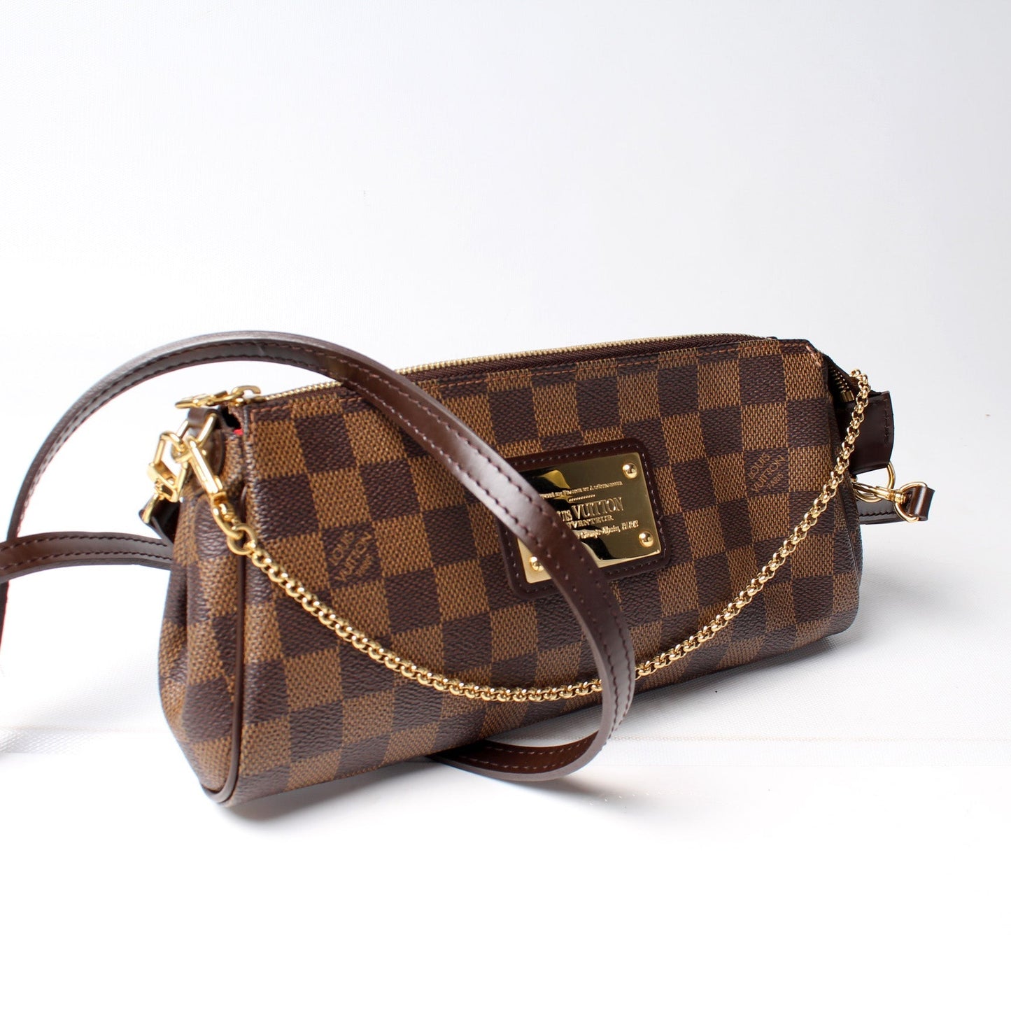 Louis Vuitton Eva Ebene Damier Clutch Bag Ebene 28