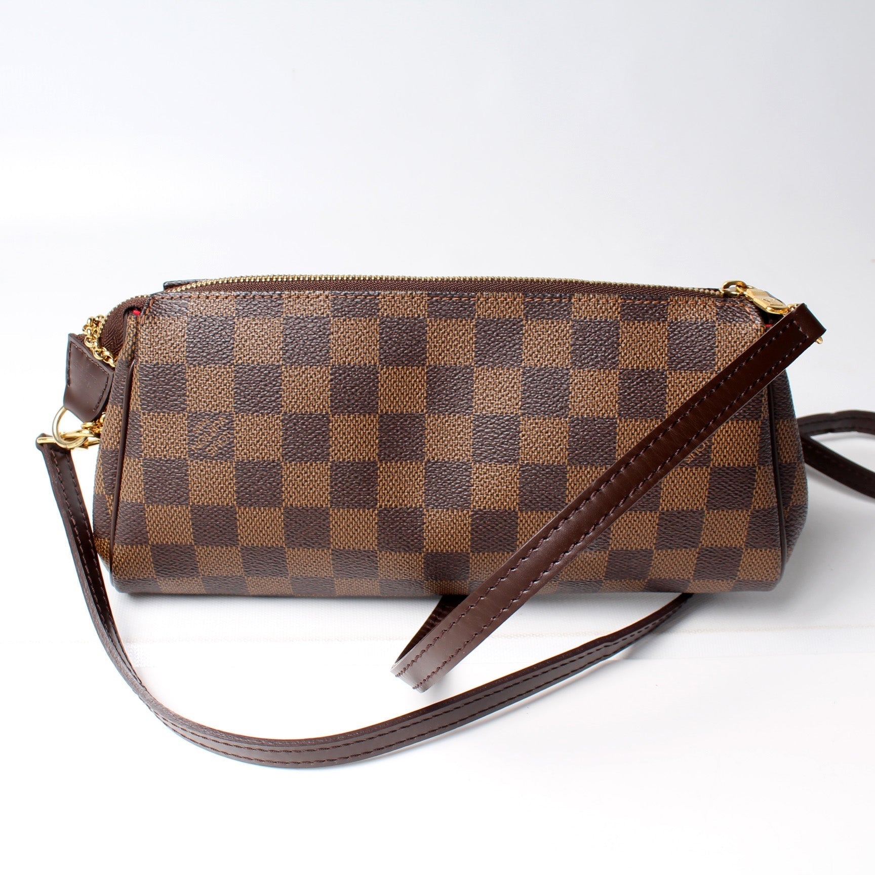 Louis Vuitton Eva Ebene Damier Clutch Bag Ebene 28