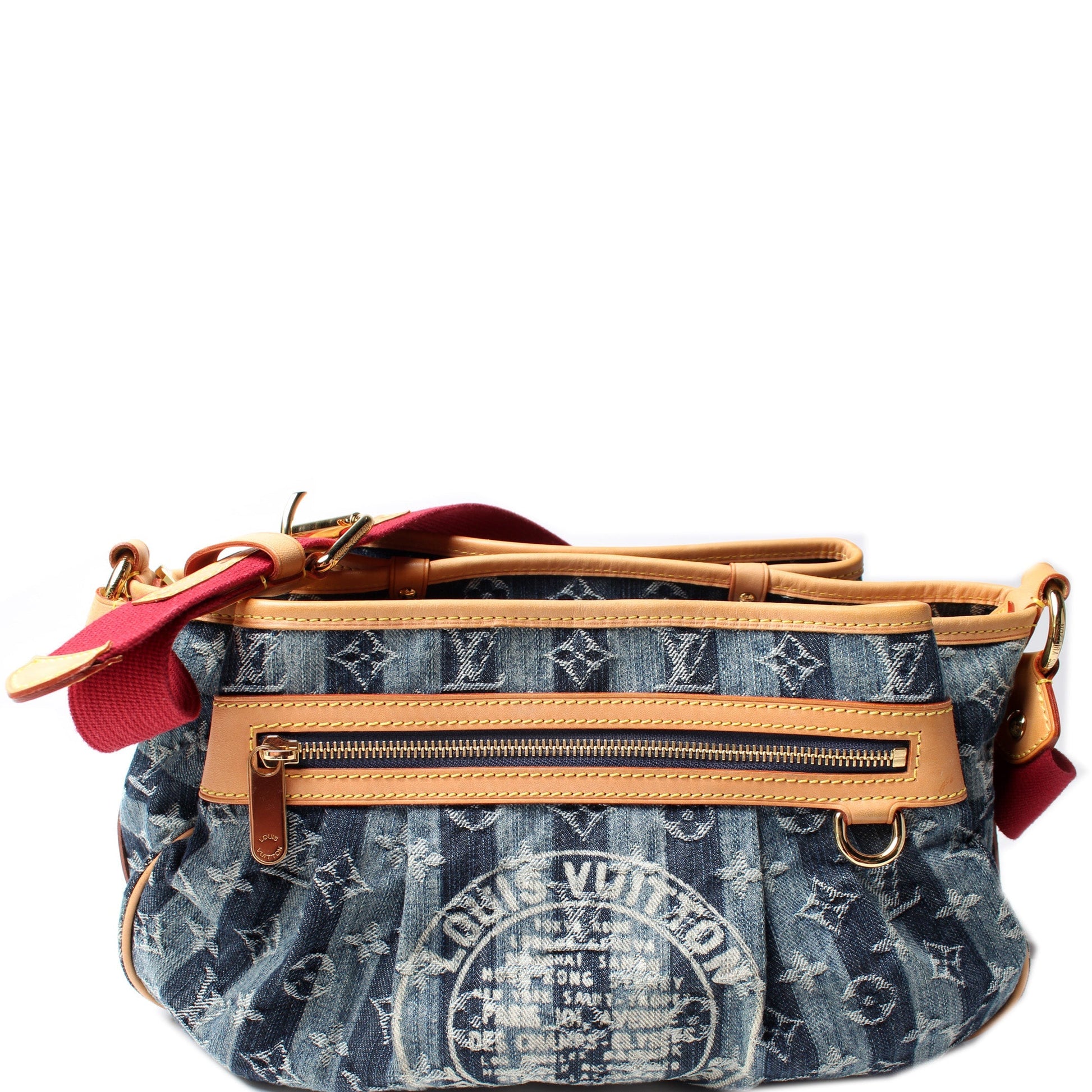 Louis Vuitton Denim Raye Porte Epaule MM Handbag
