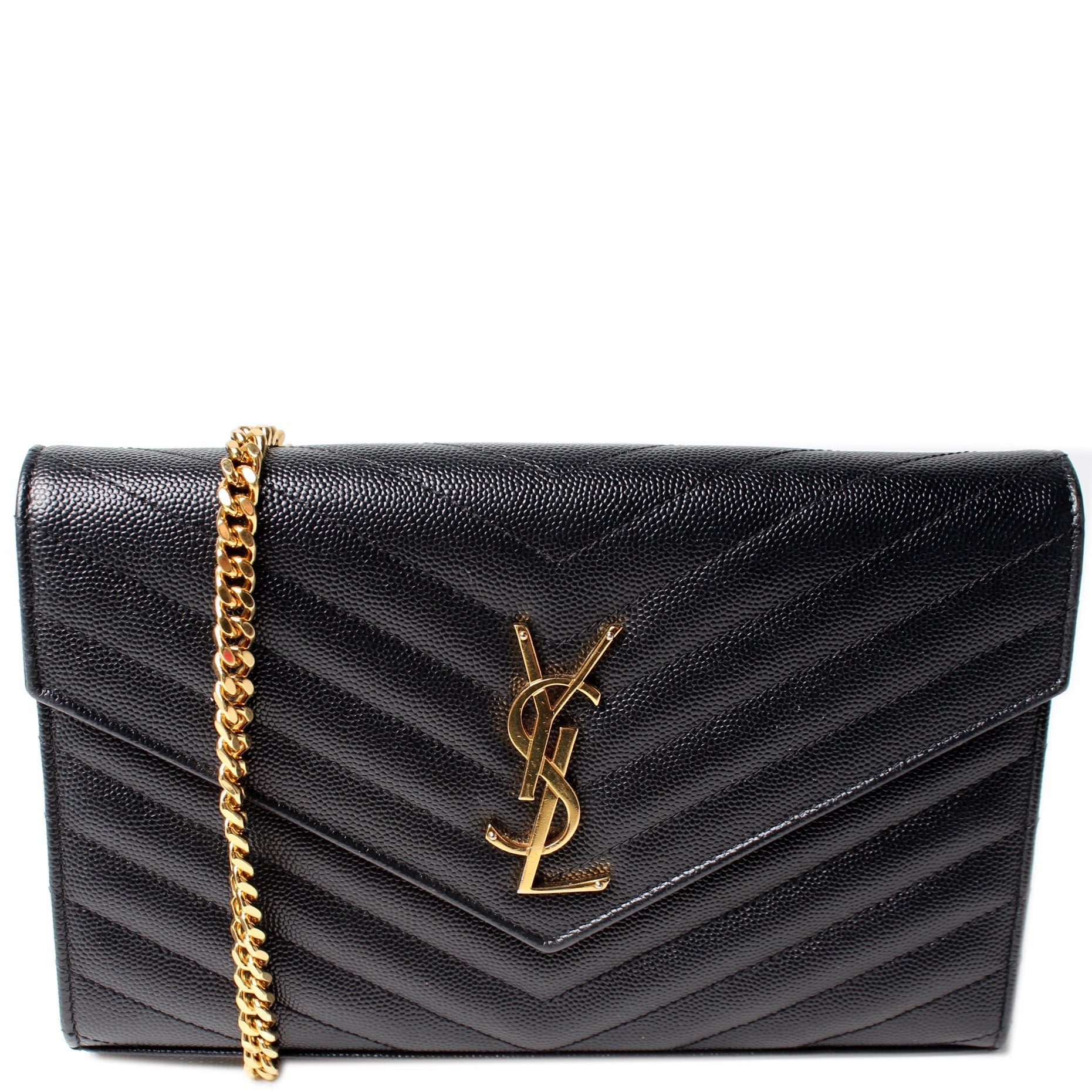 YSL Saint Laurent Grain De Wallet Bag Chain Travel Bag Chain Wallet 7