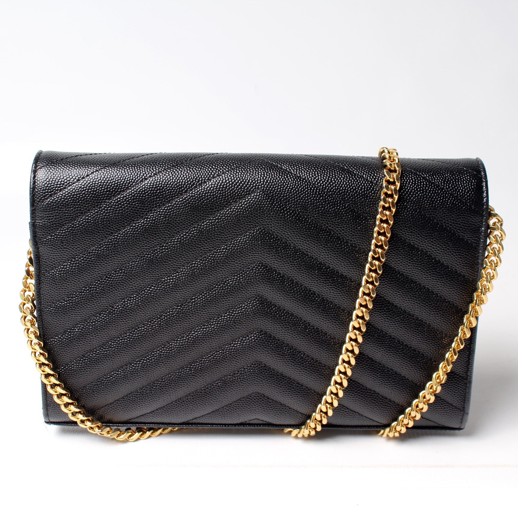 YSL Saint Laurent Grain De Wallet Bag Chain Travel Bag Chain Wallet 7