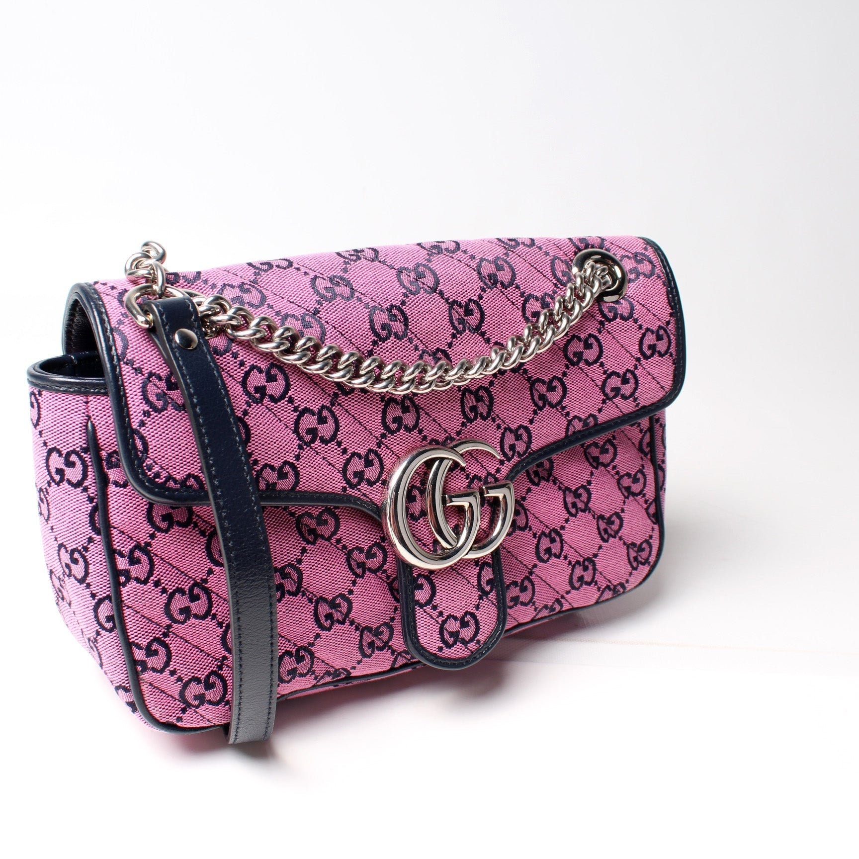 Gucci Marmont Quilted Canvas Small Flap Shoulder Bag