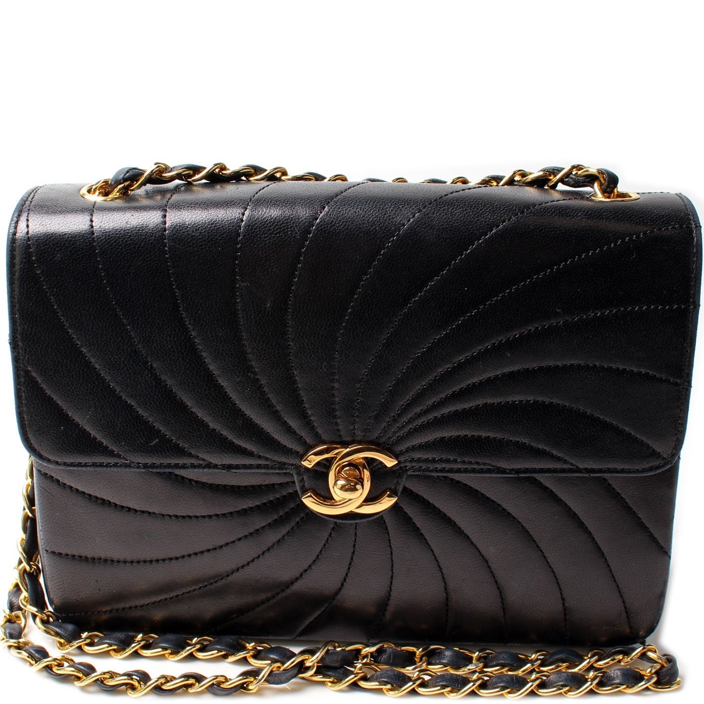 Chanel Flap Swirl Quilted Lambskin Handbag