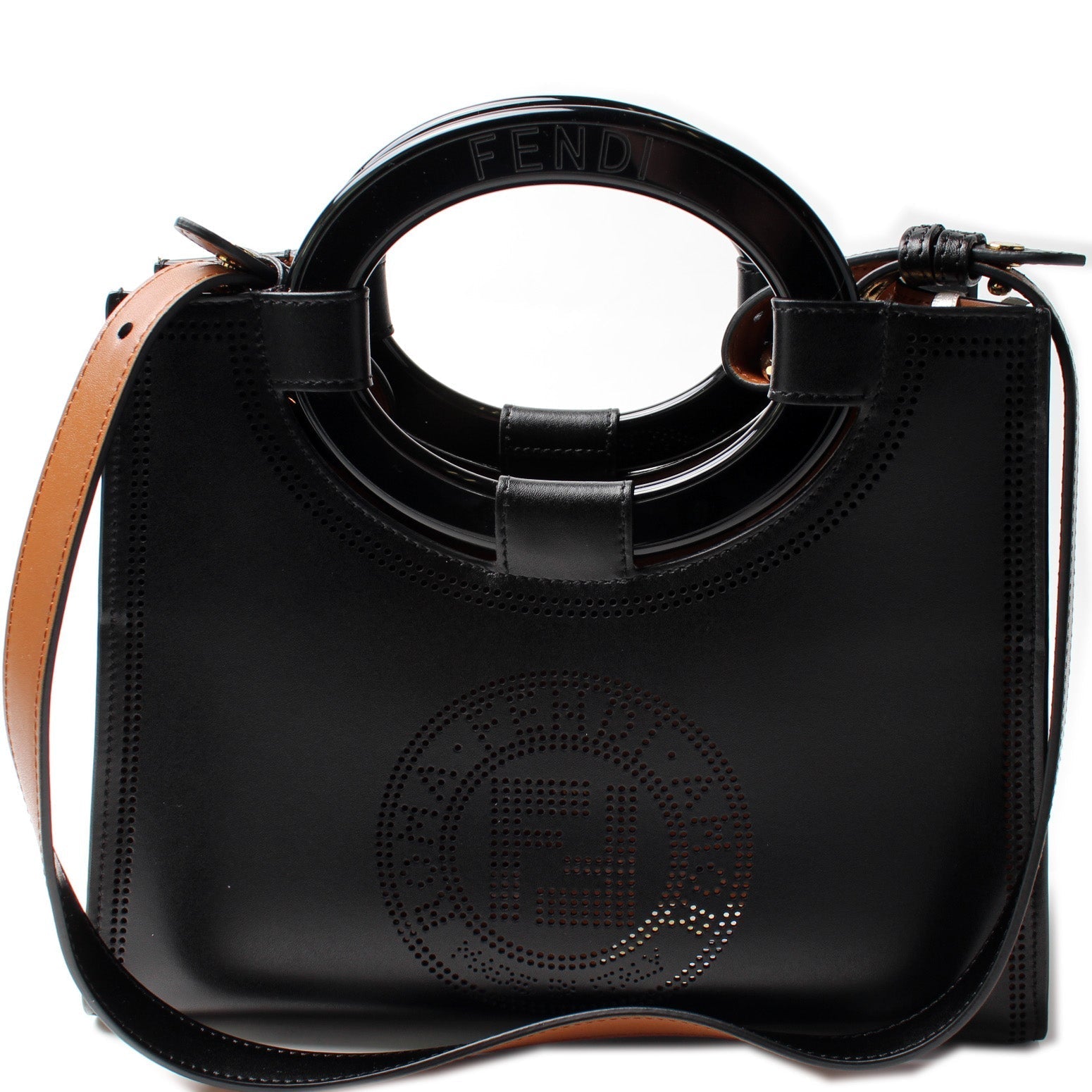 Fendi 8Bh353 Runway Shopper Bag Leather Small Travel Bag
