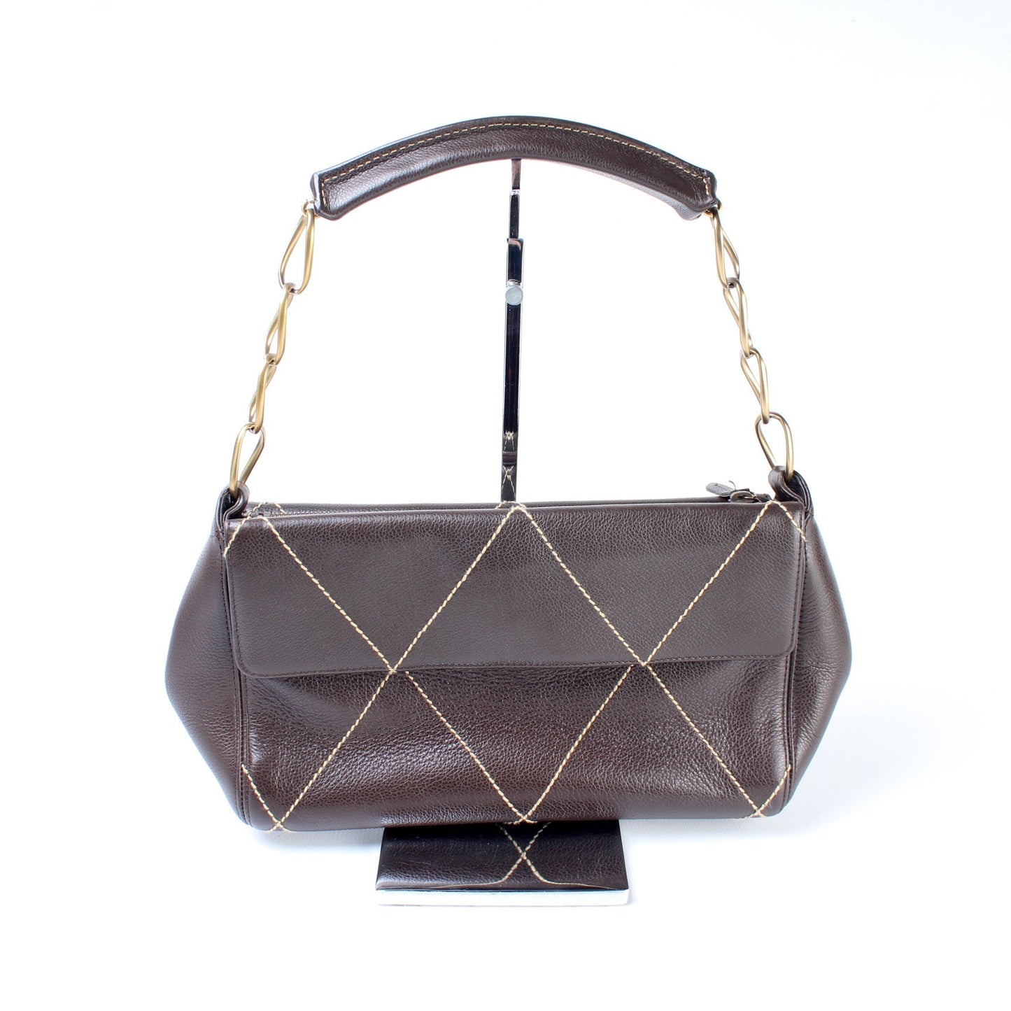 Chanel Surpique Flap Leather Shoulder Bag