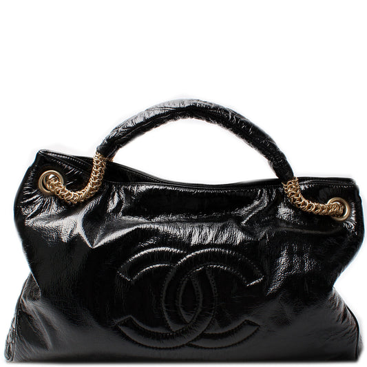 Chanel Patent Rock Hobo Leather Shoulder Bag